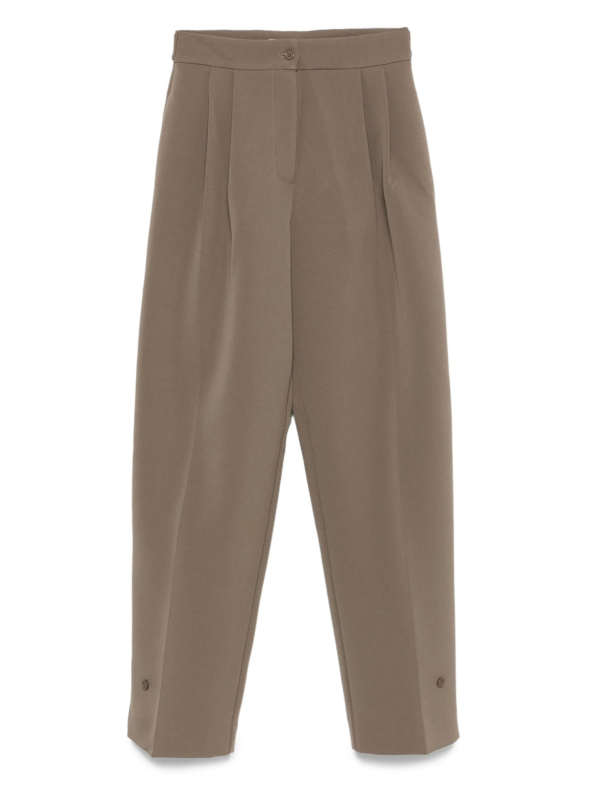 pleated buttoned trousers