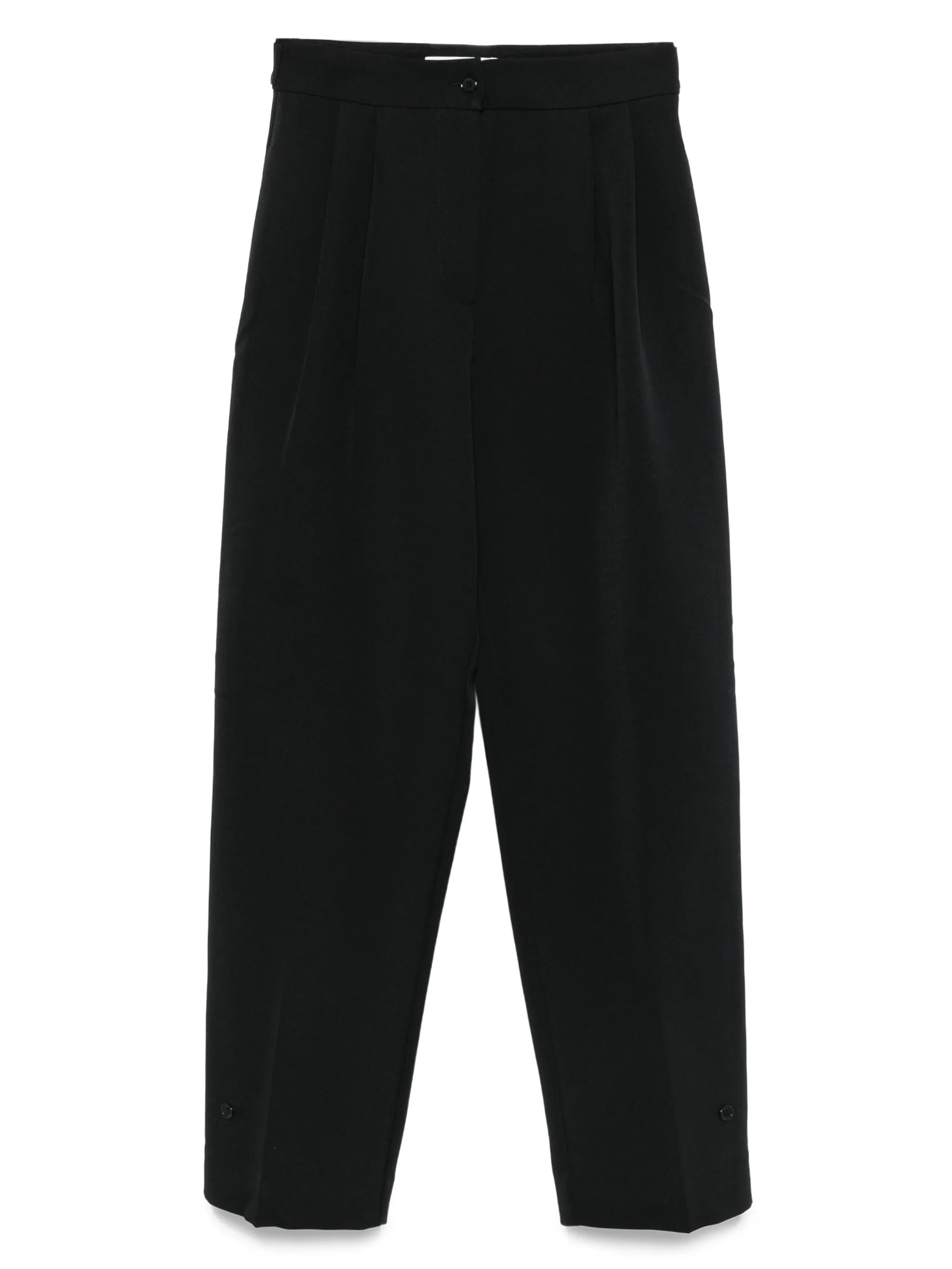 pleated buttoned trousers