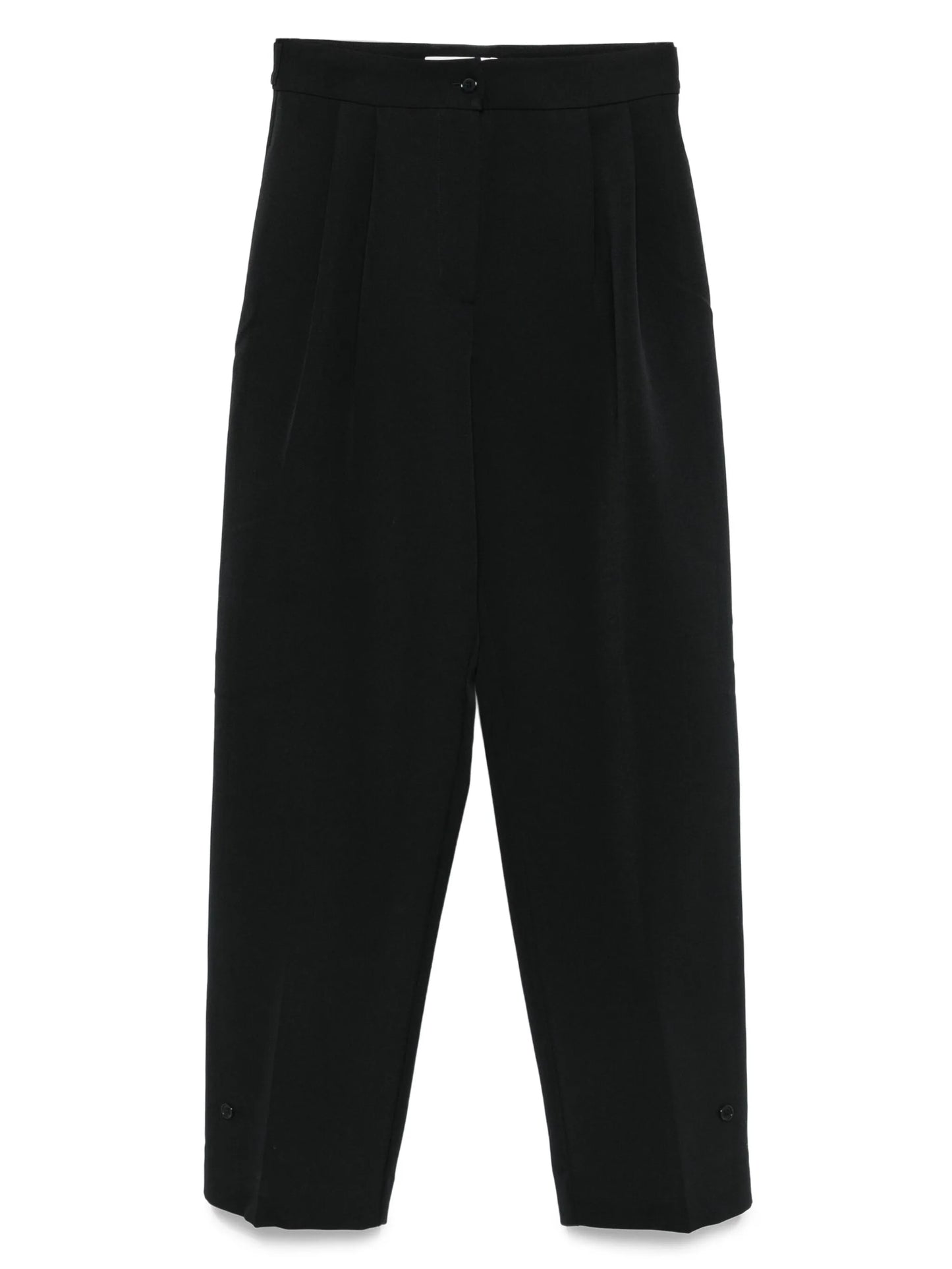 pleated buttoned trousers