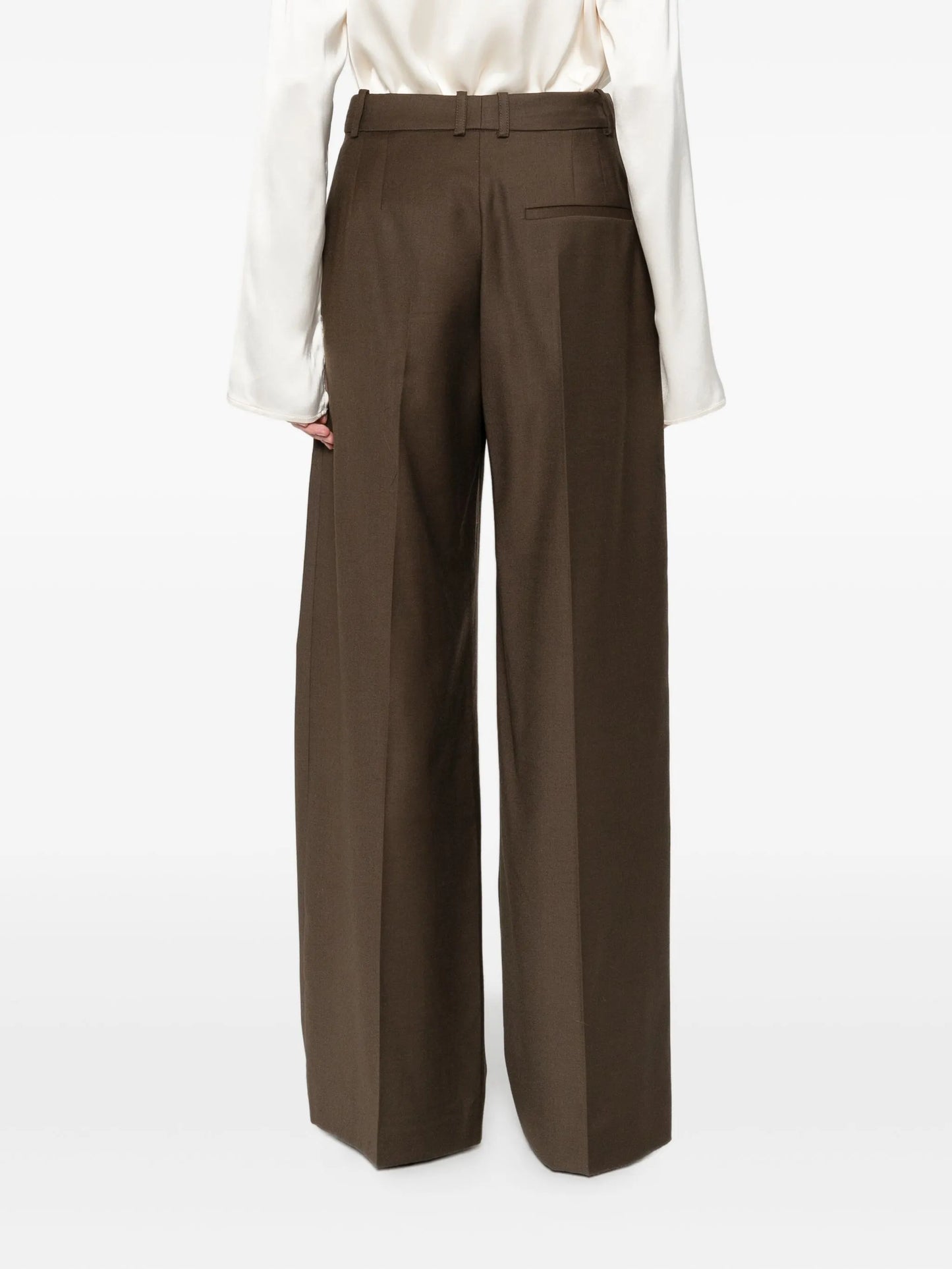wide-leg pleated trousers