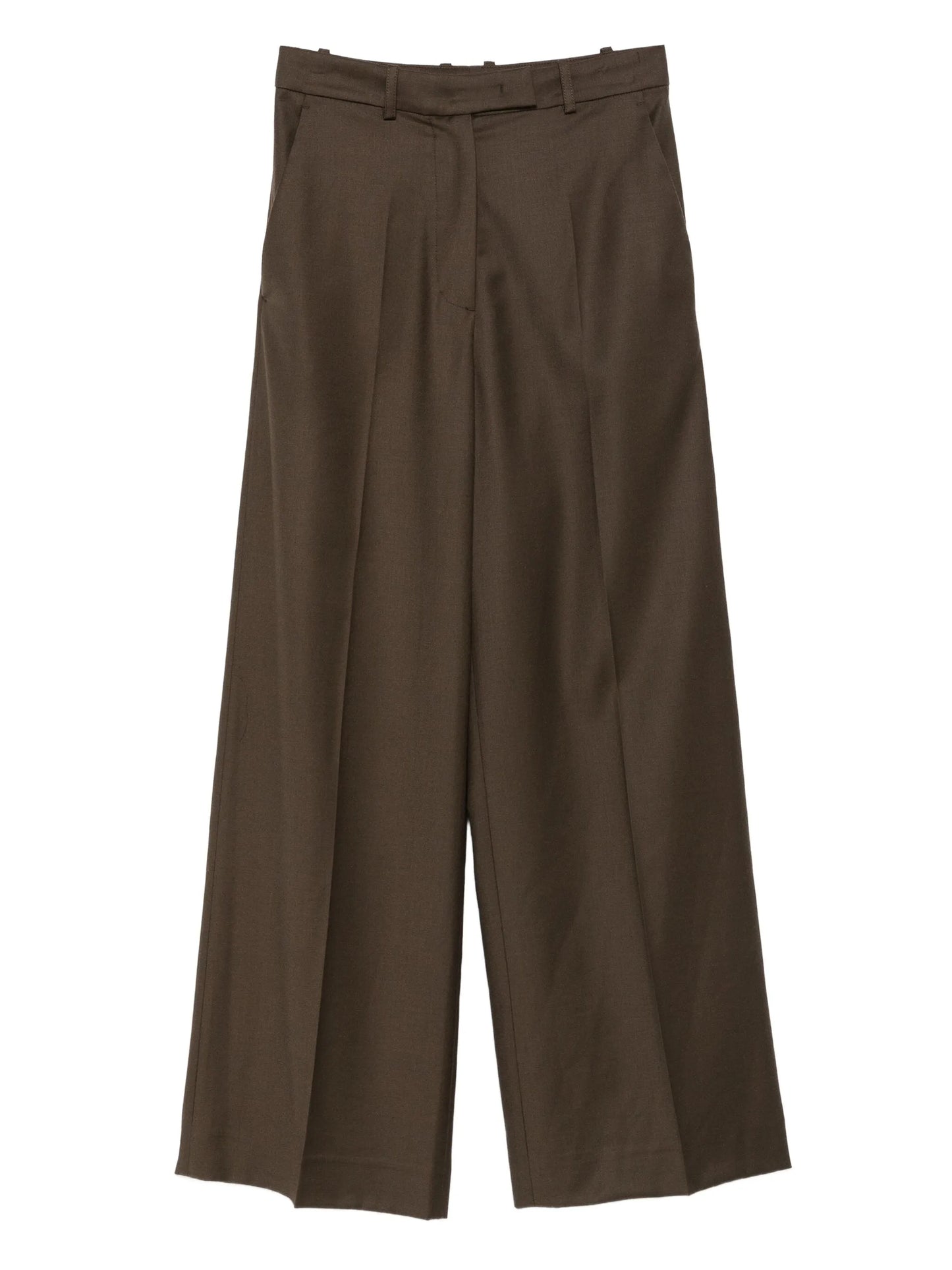 wide-leg pleated trousers