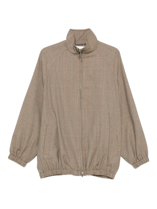 houndstooth bomber jacket