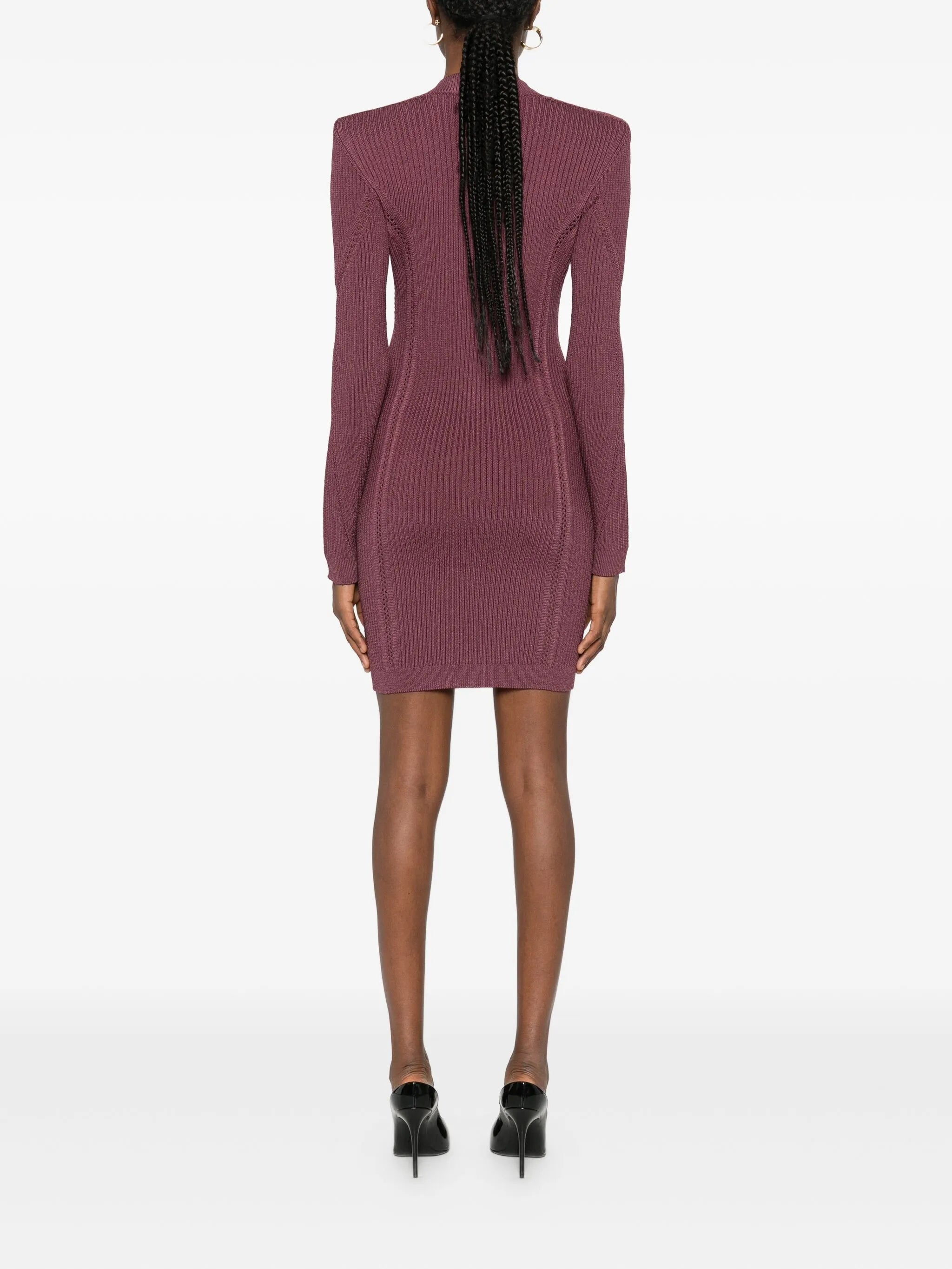 V-neck knitted mini dress