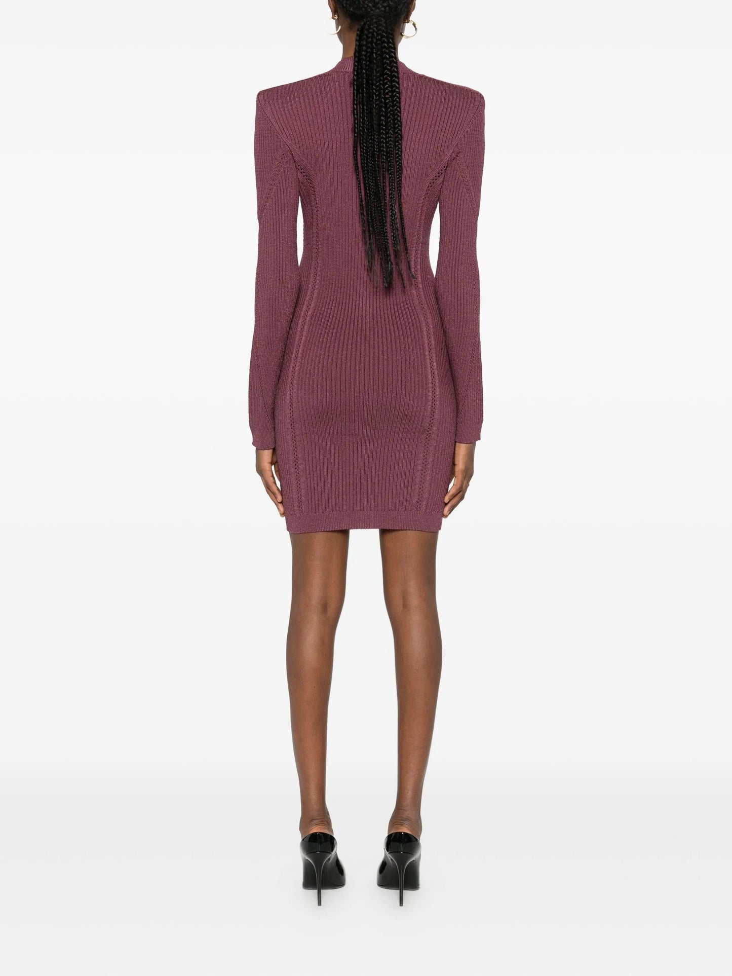V-neck knitted mini dress
