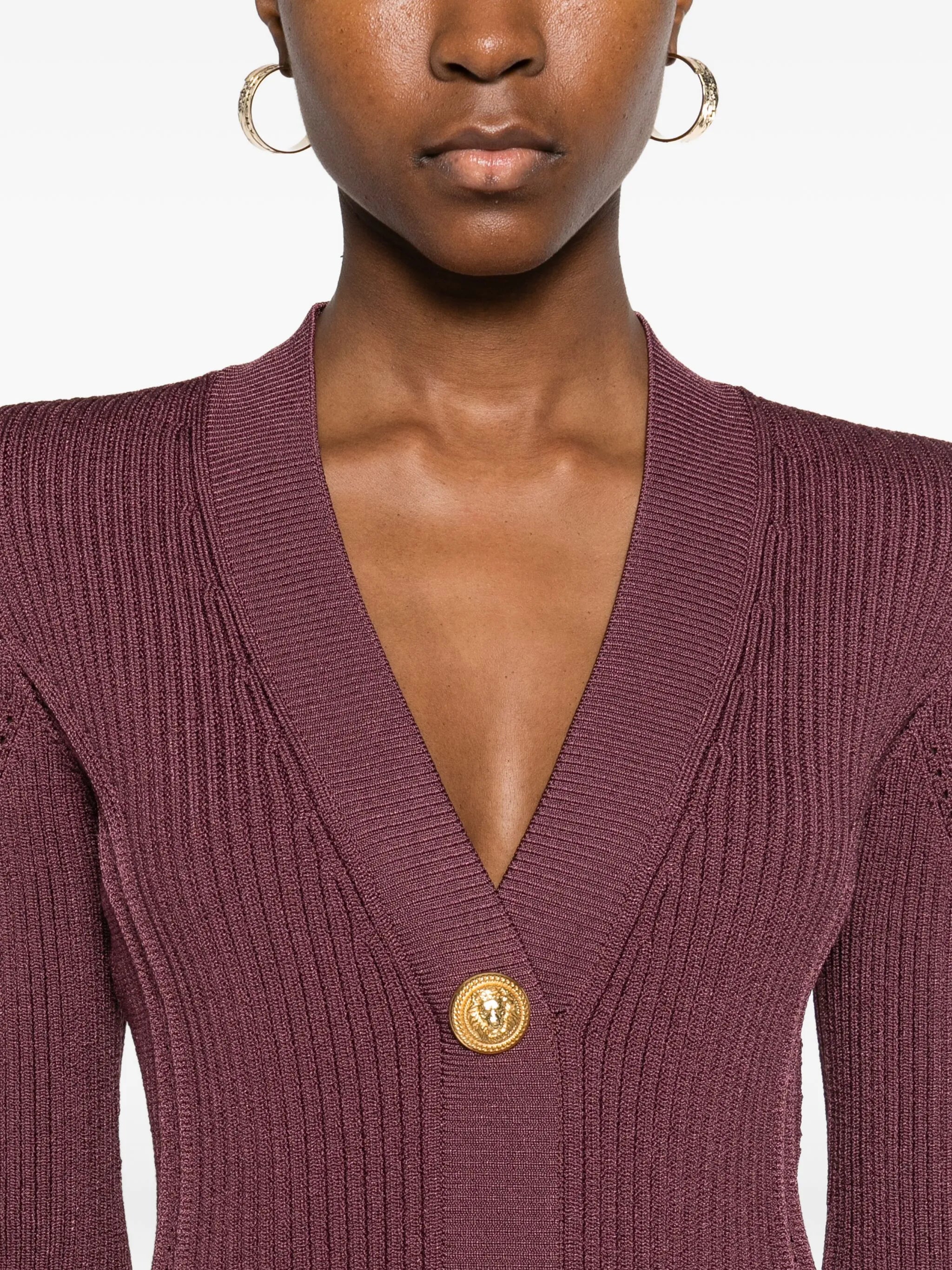 V-neck knitted mini dress