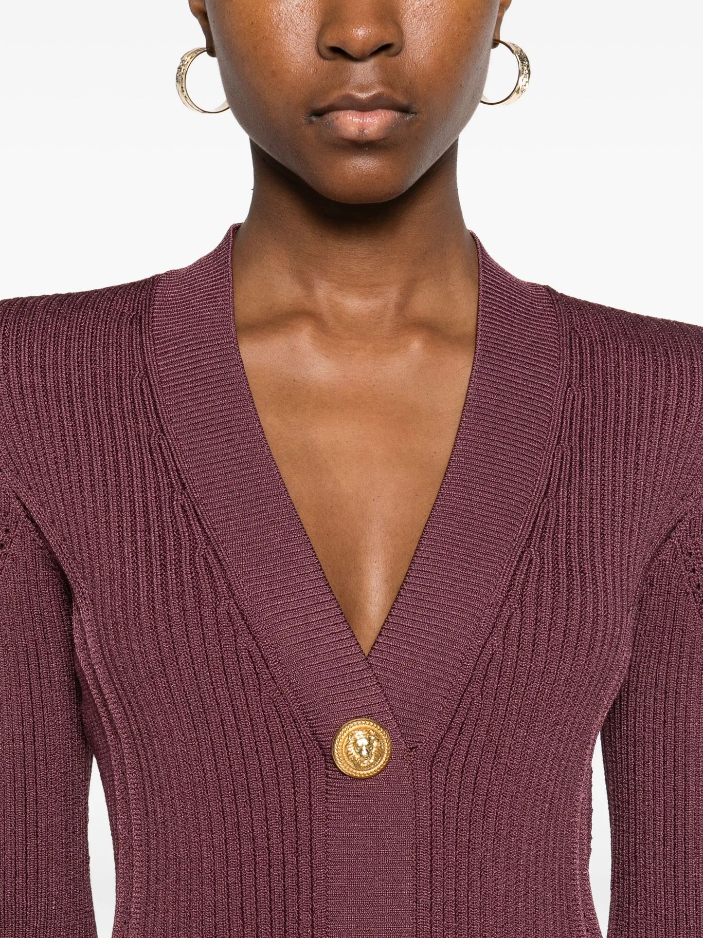 V-neck knitted mini dress