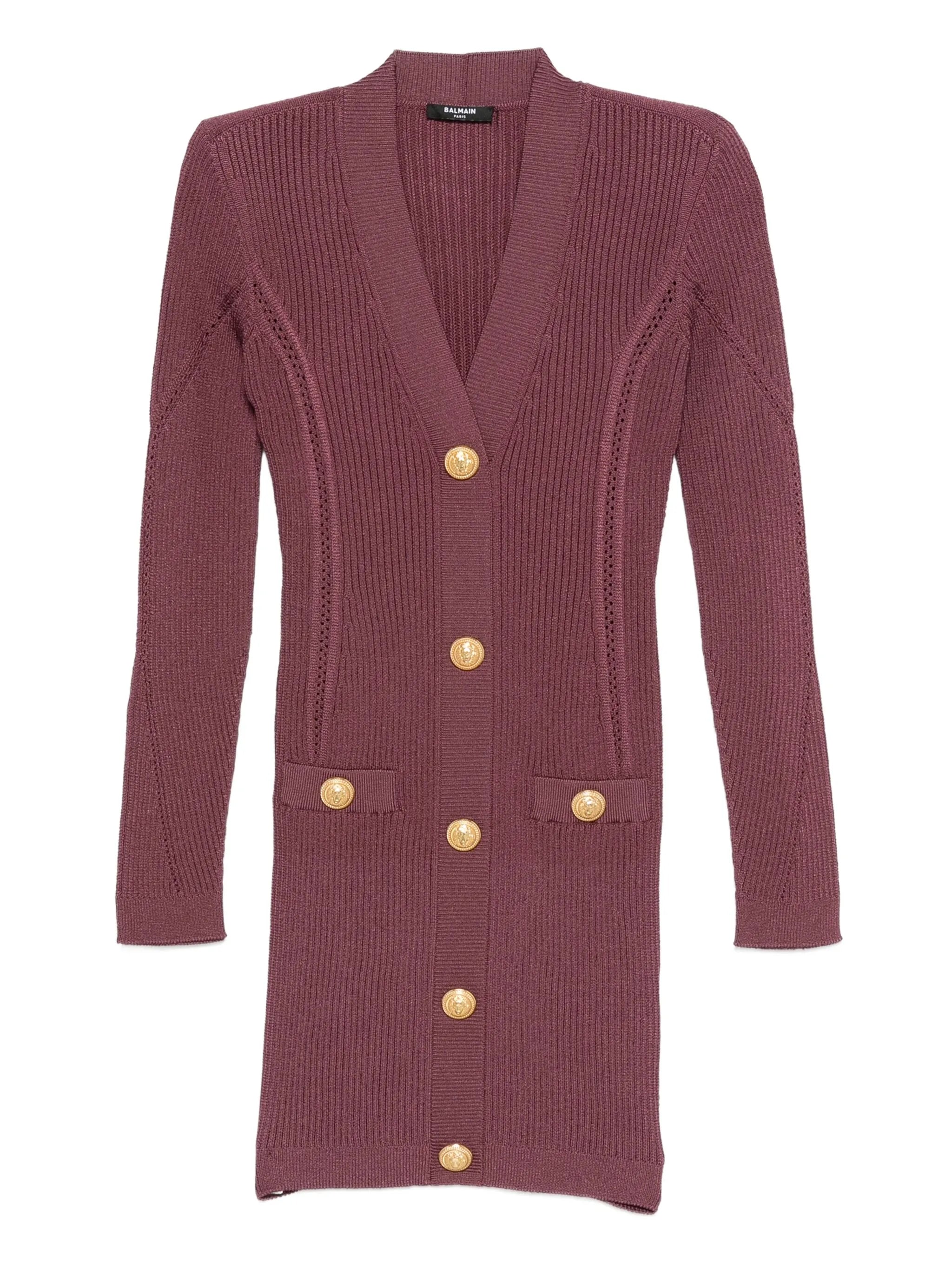 V-neck knitted mini dress