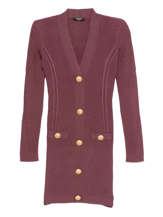 V-neck knitted mini dress