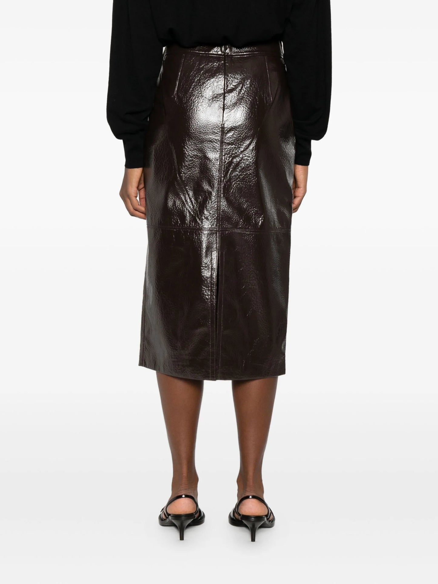 Taney crackled midi skirt