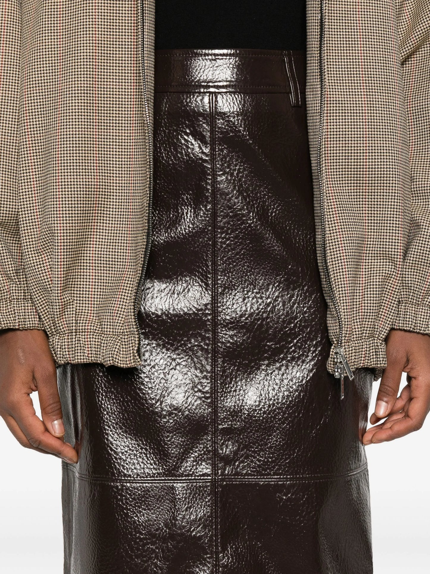 Taney crackled midi skirt