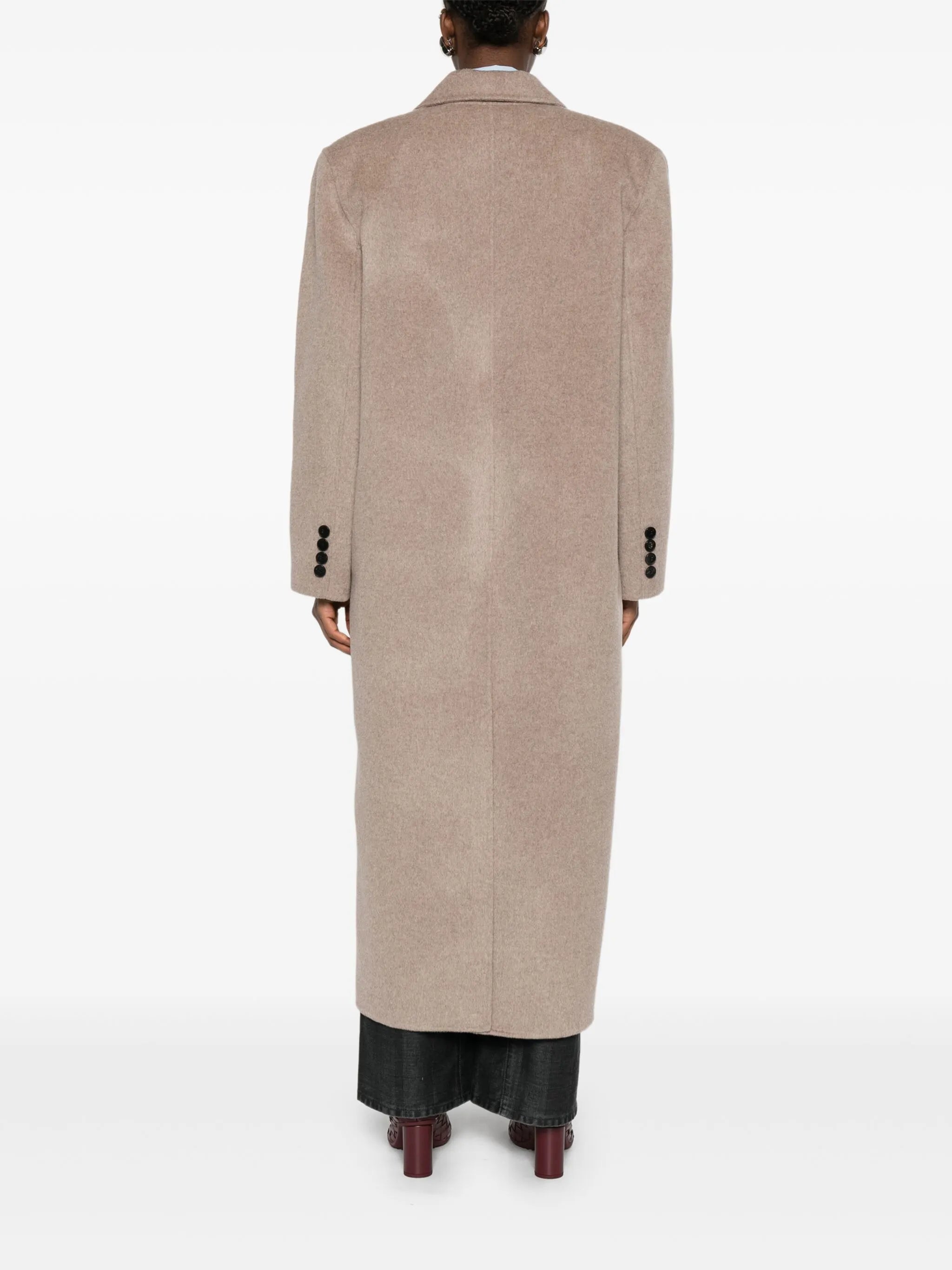 wool blend double-breasted coat