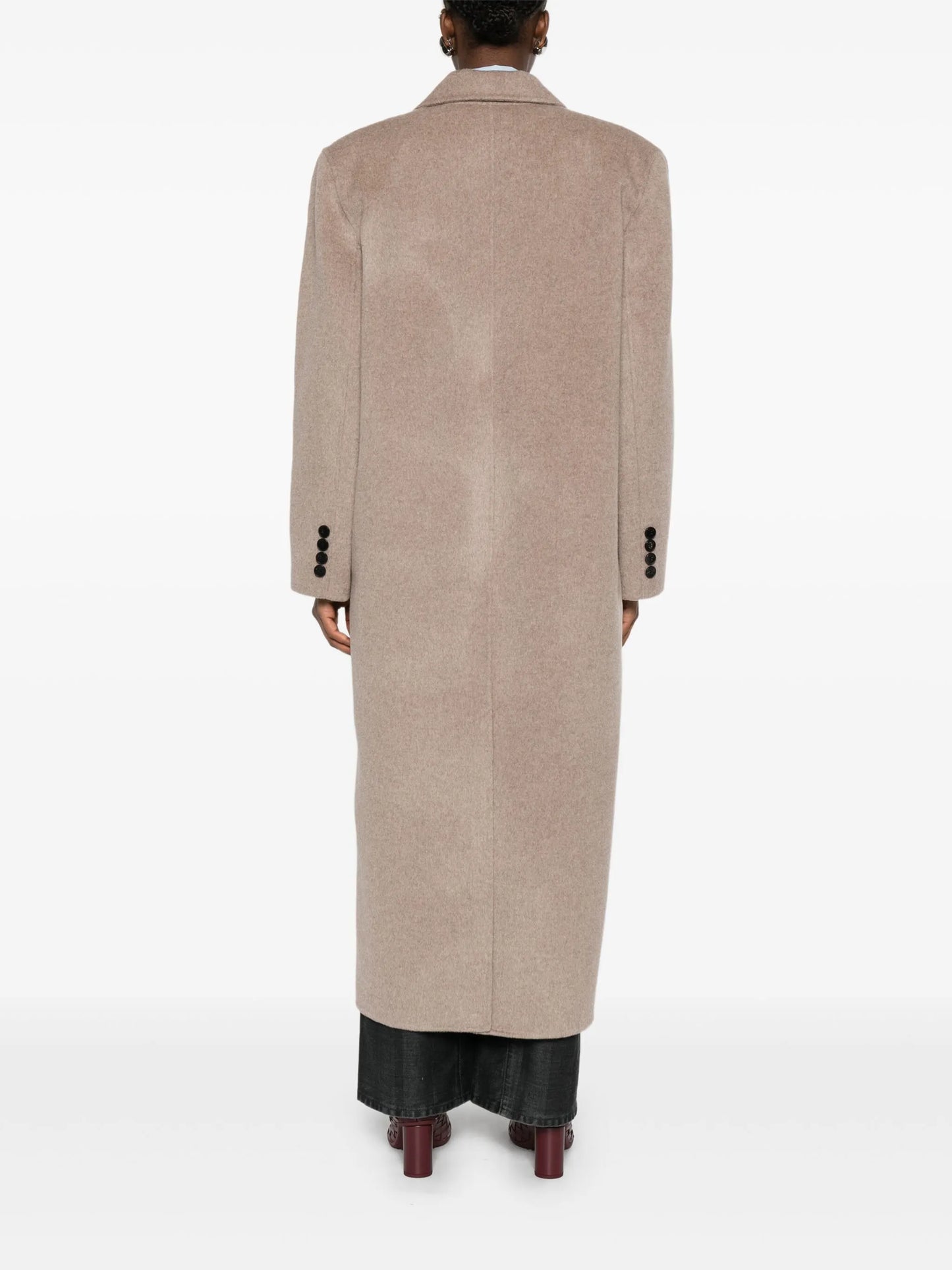 wool blend double-breasted coat