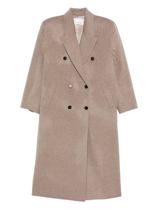 wool blend double-breasted coat
