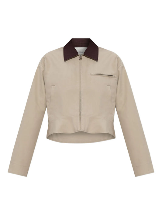 cropped zip-front jacket