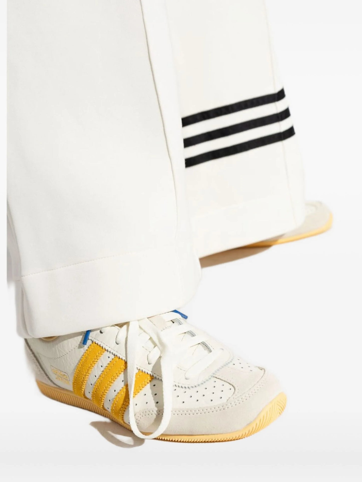 three-stripe suede-detail sneakers