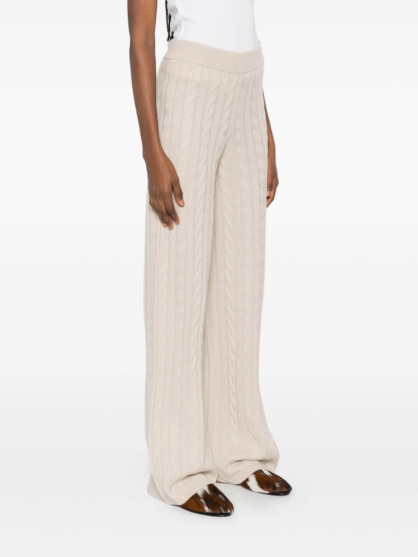 Cable knit pant wide leg