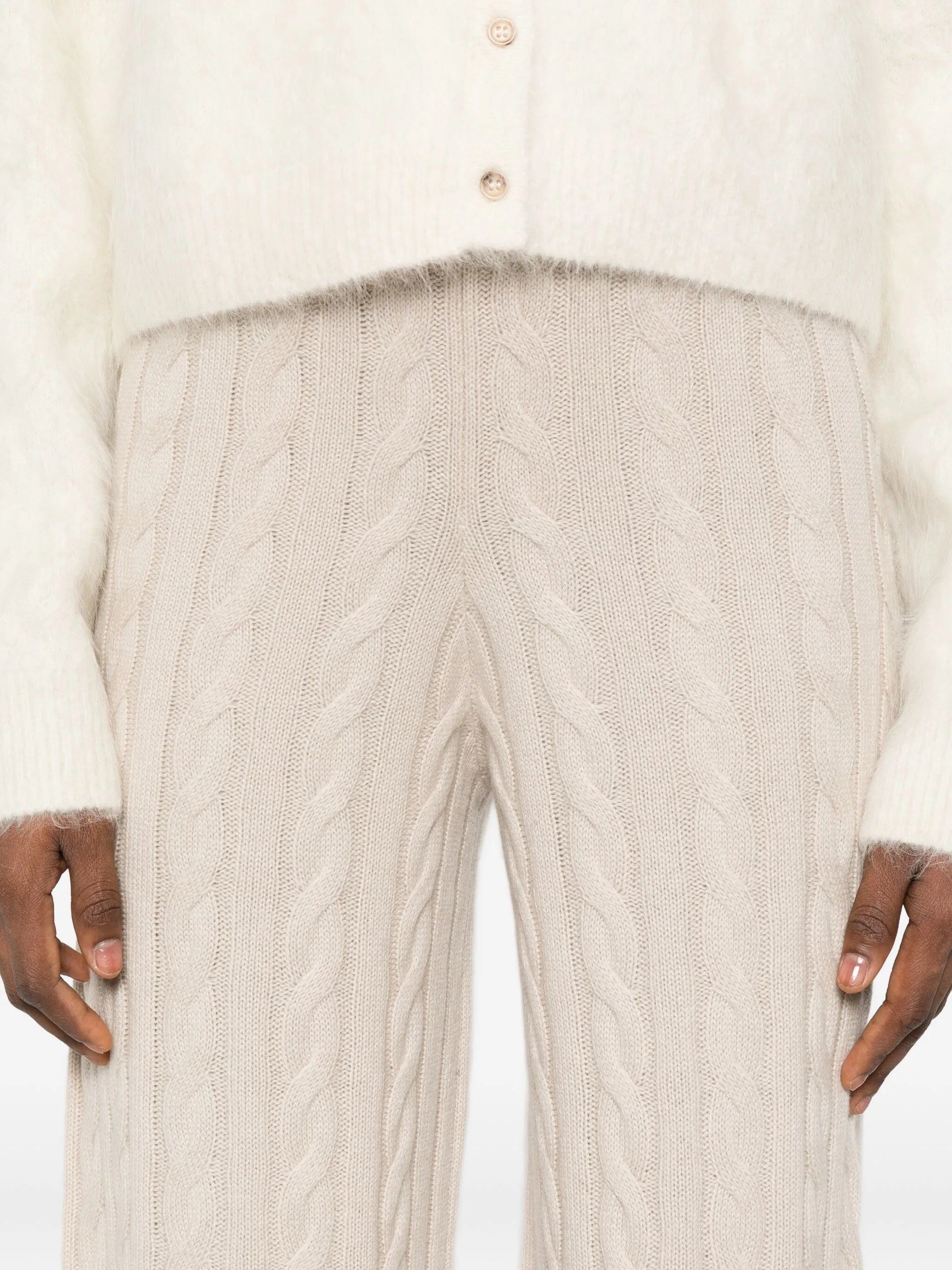 Cable knit pant wide leg