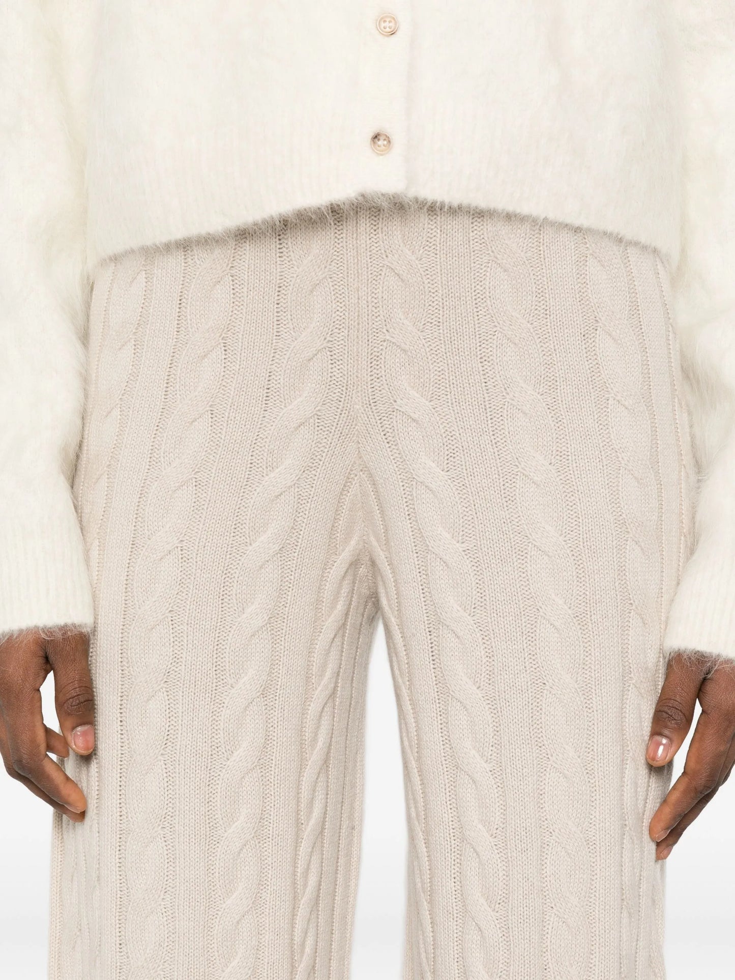Cable knit pant wide leg