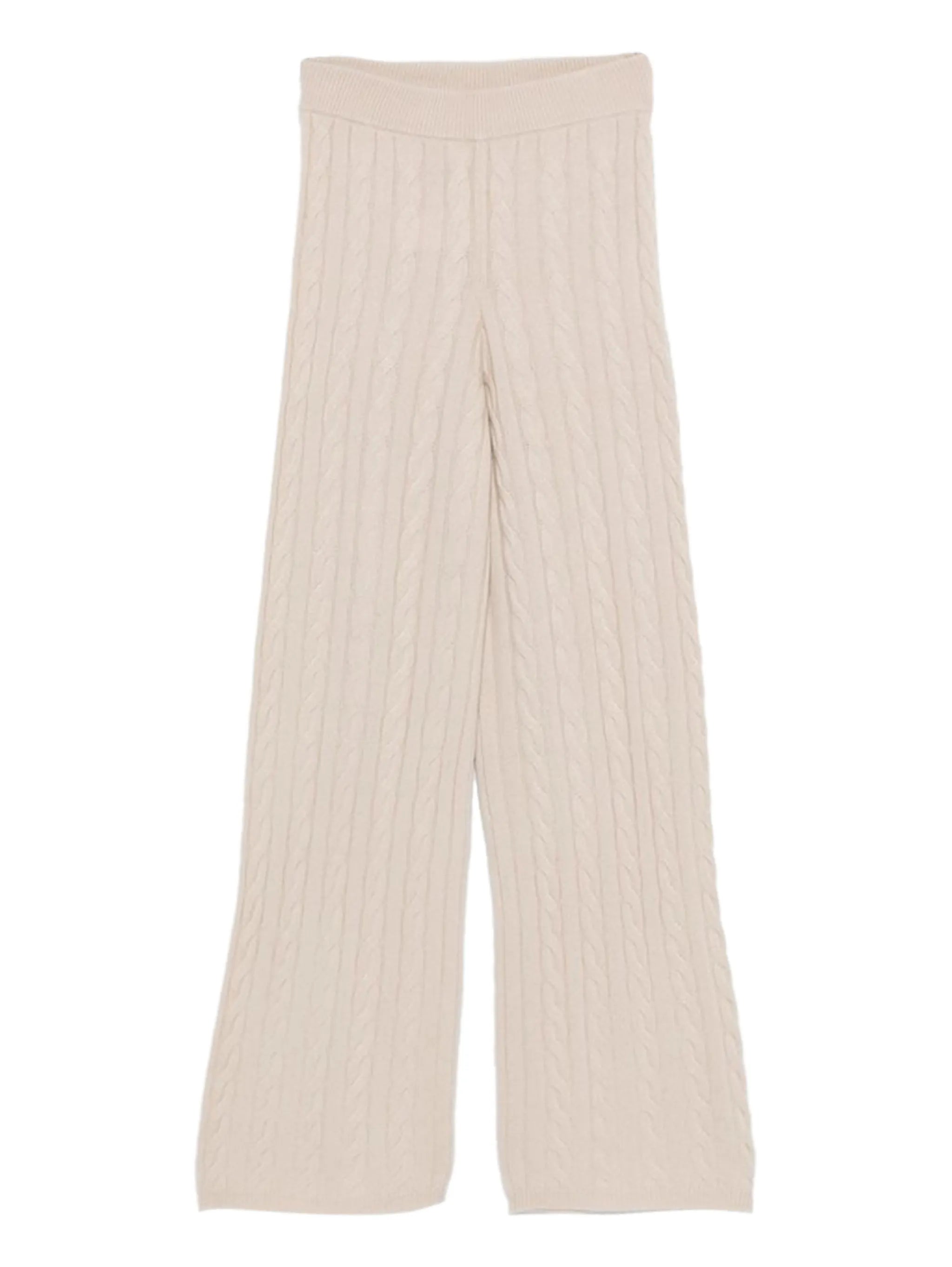 Cable knit pant wide leg