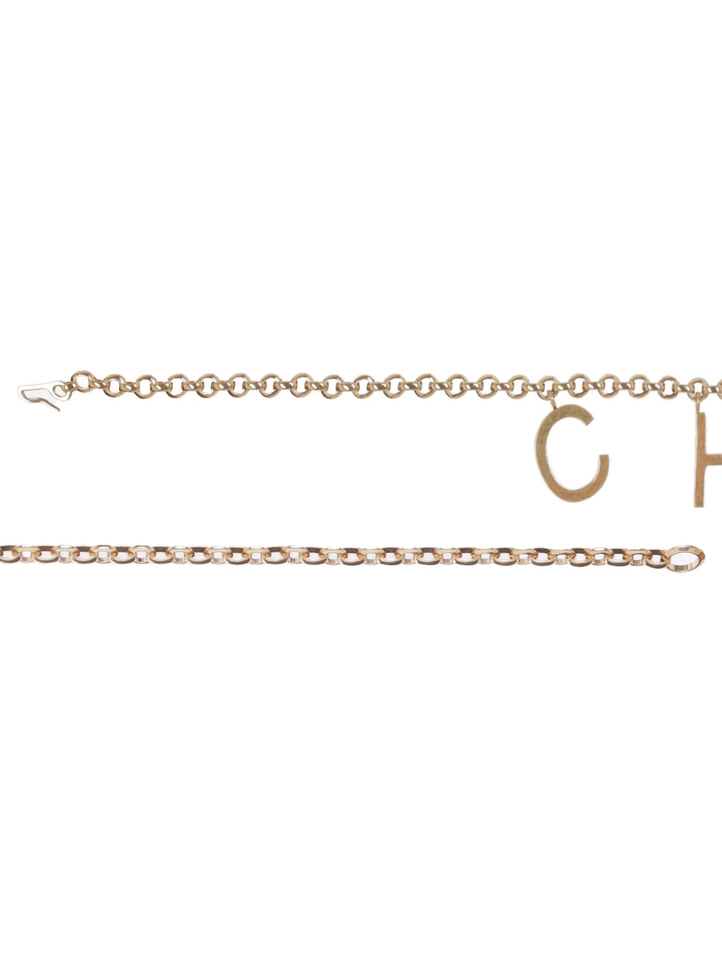 lettered chain belt