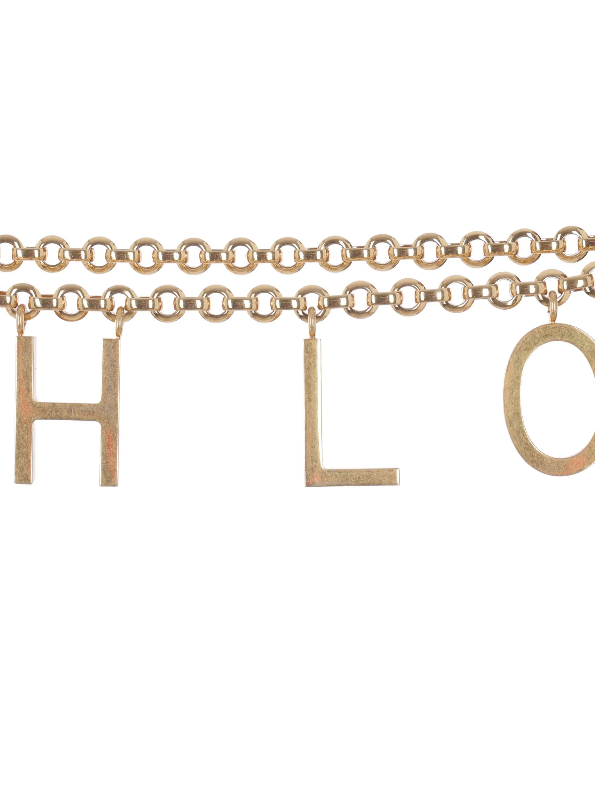 lettered chain belt