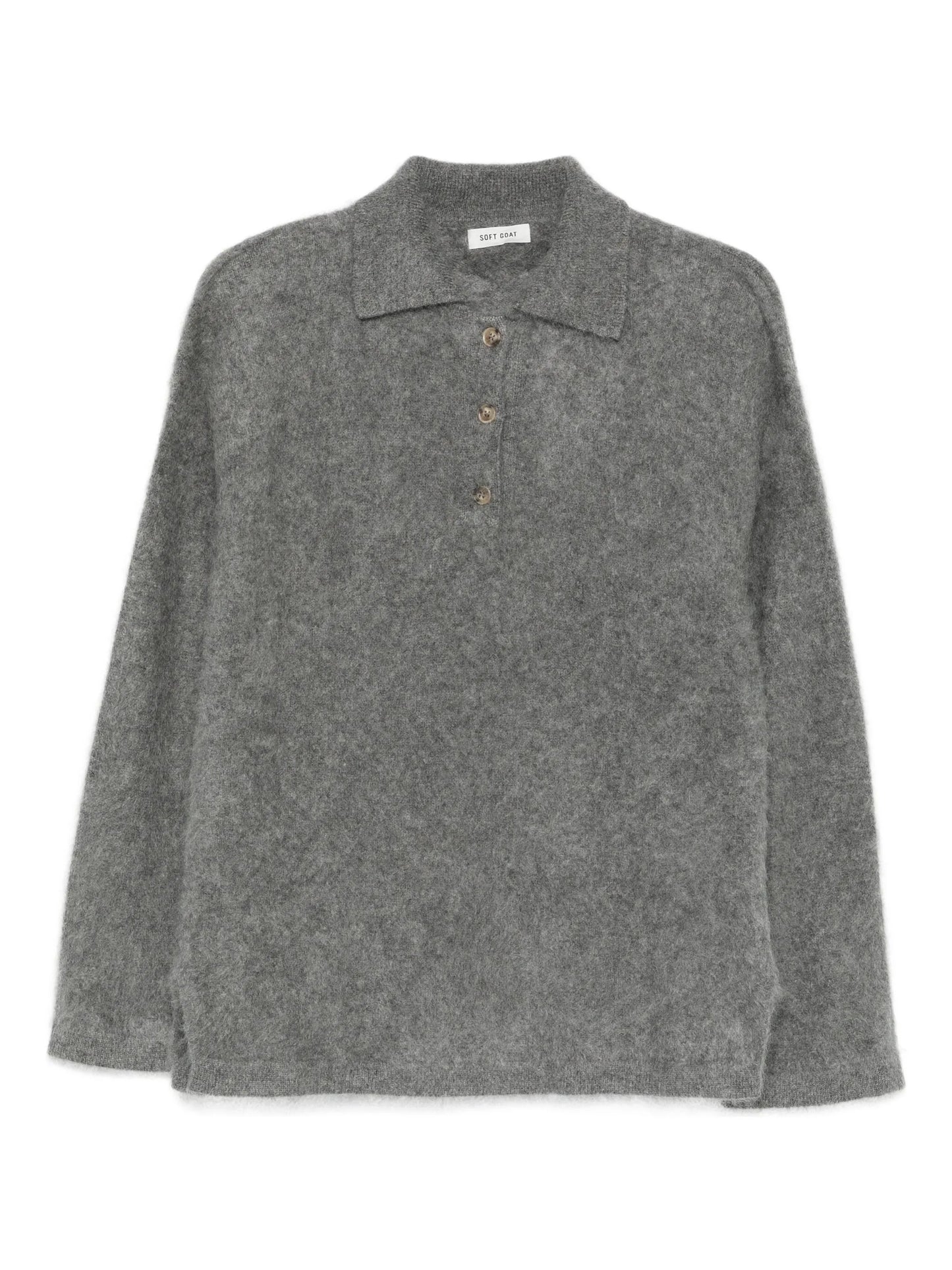 Brushed knit polo shirt