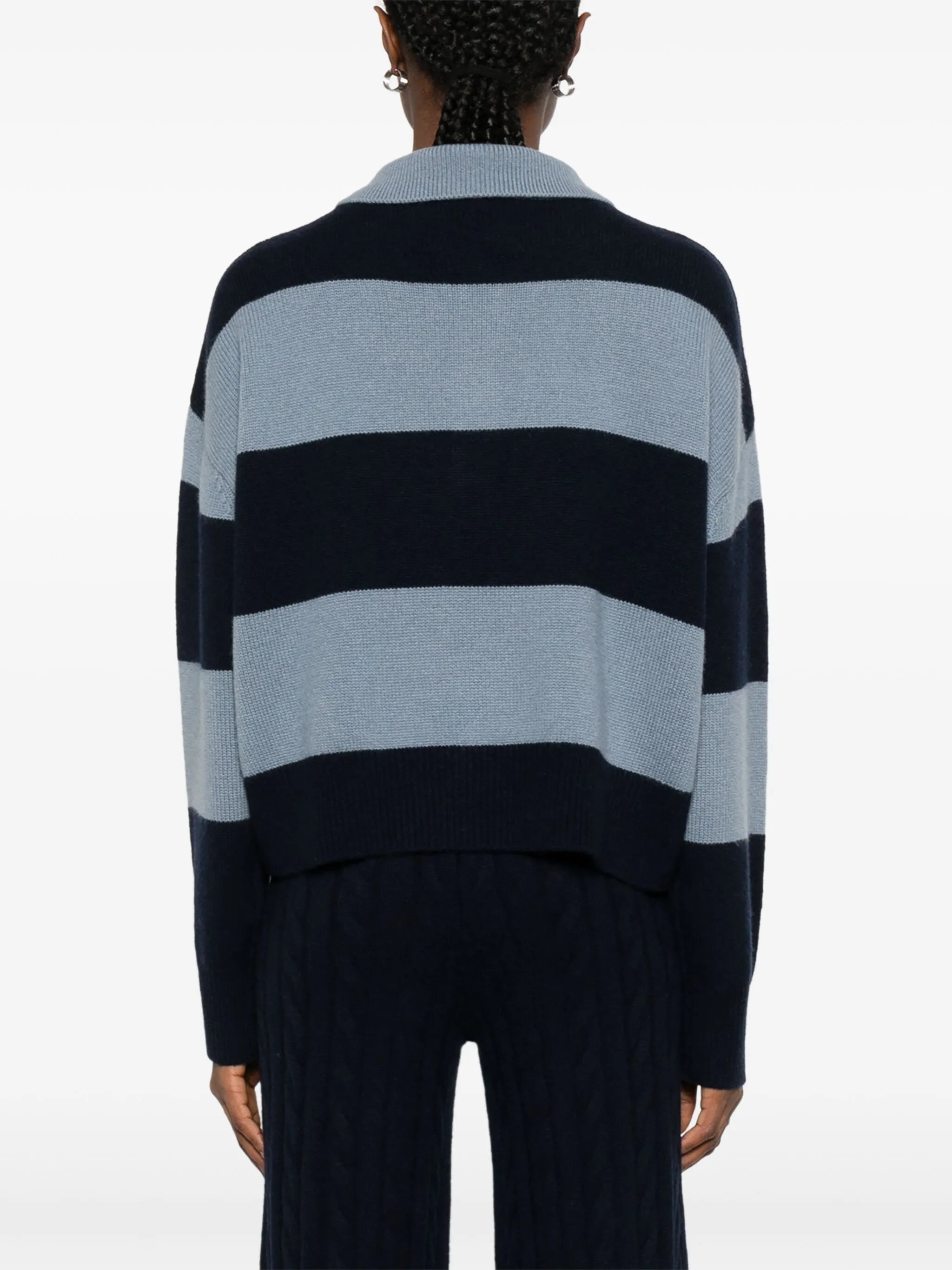 striped polo sweater
