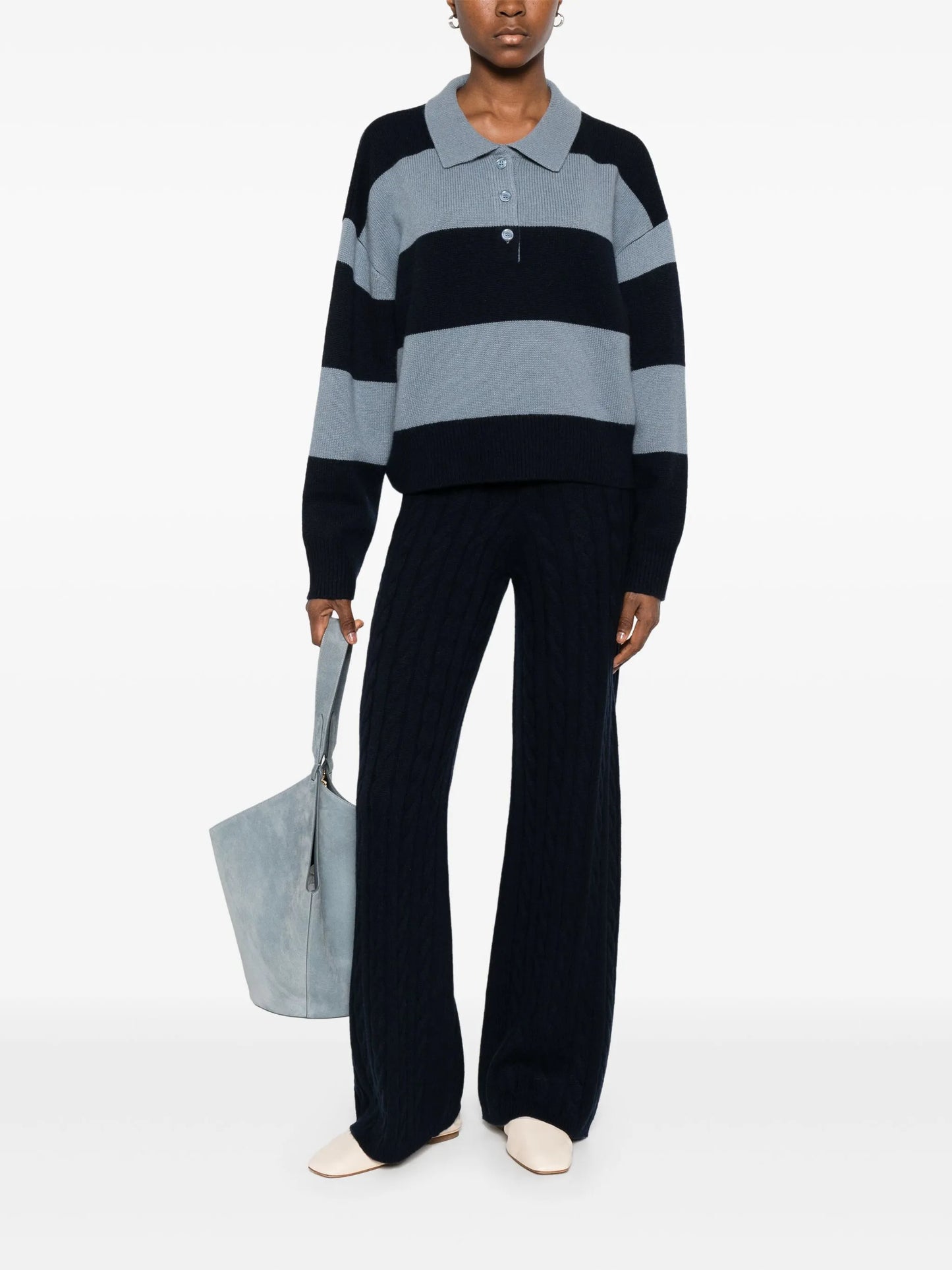 striped polo sweater