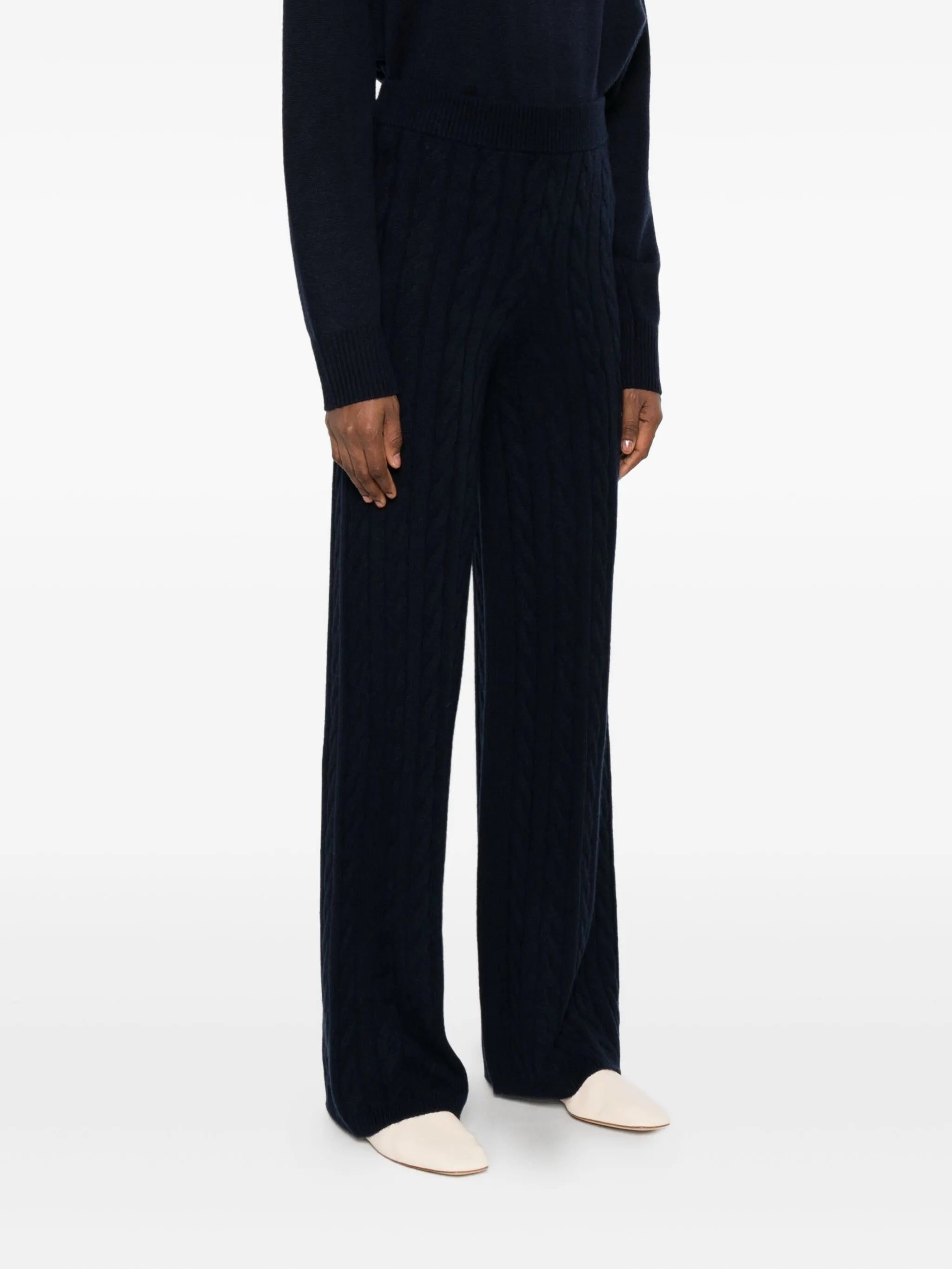 Cable knit pant wide leg