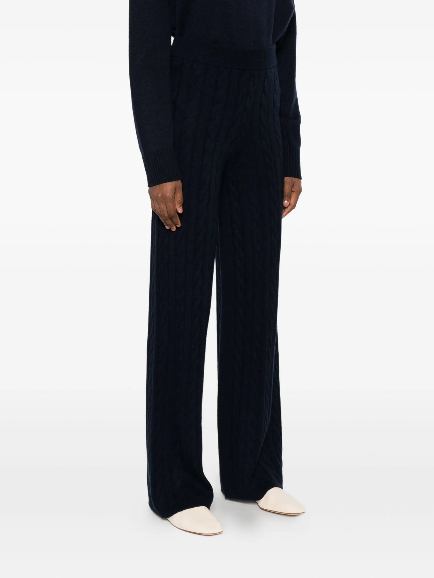 Cable knit pant wide leg