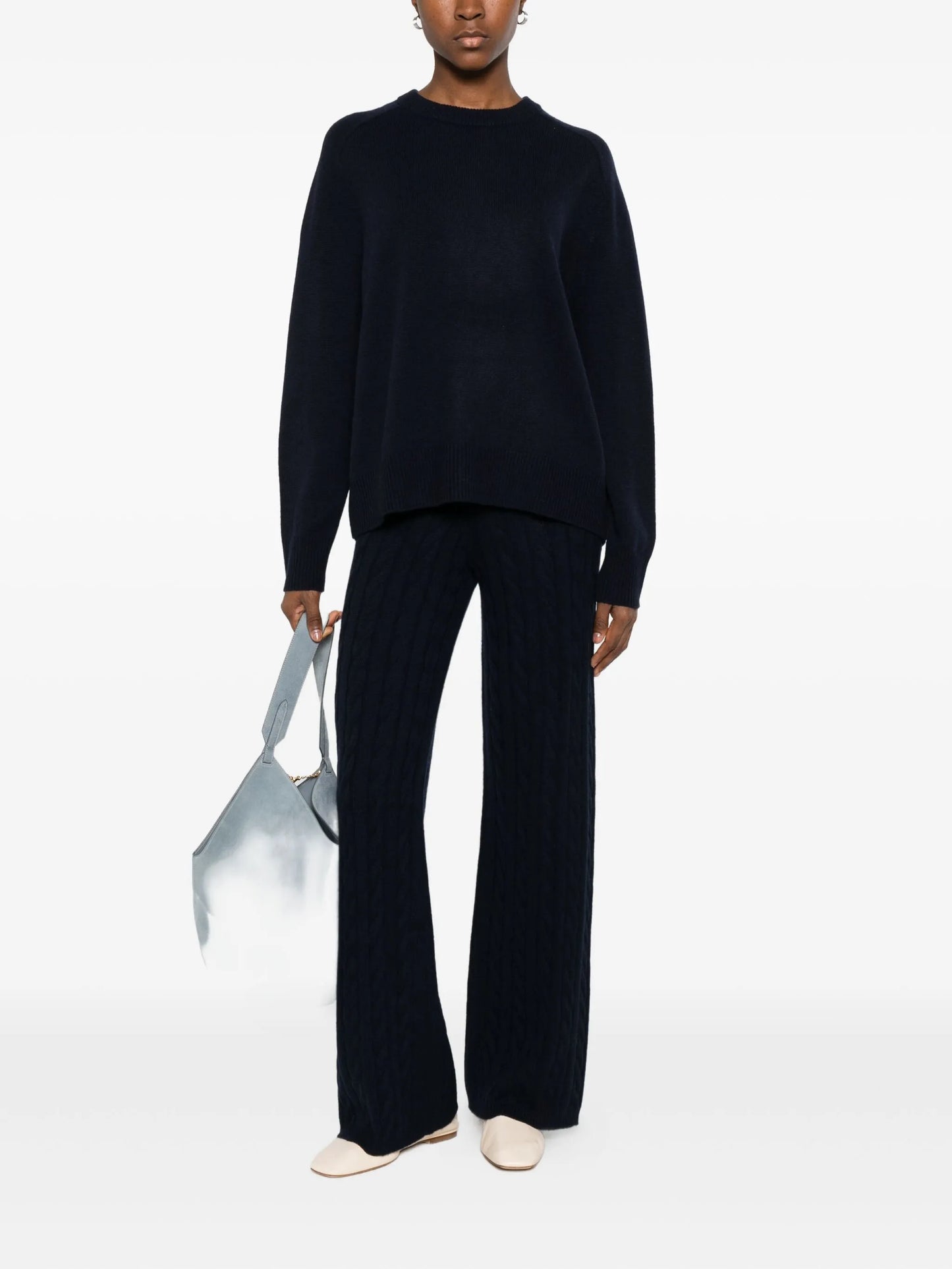 Cable knit pant wide leg