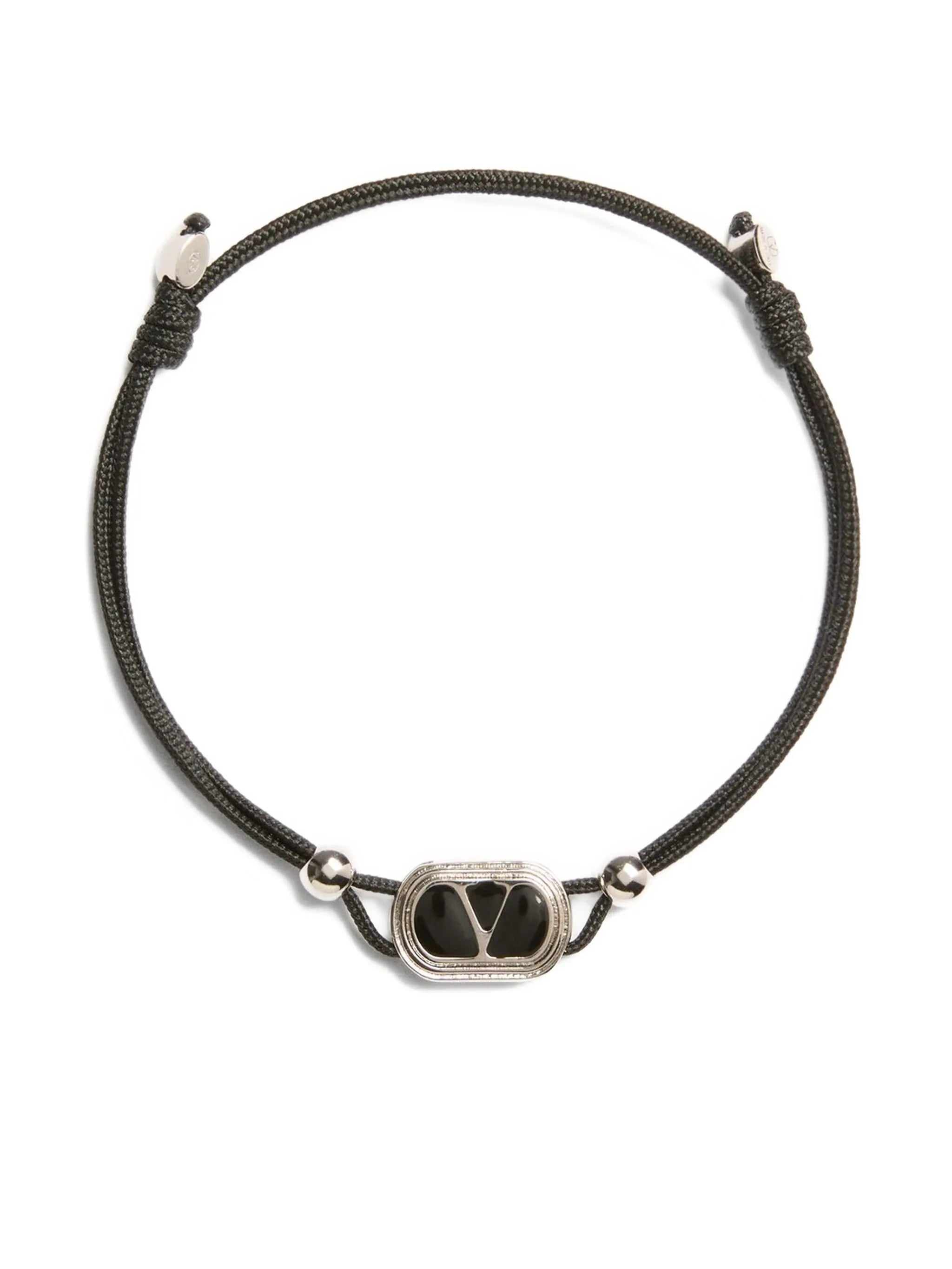 V-logo oval-frame bracelet