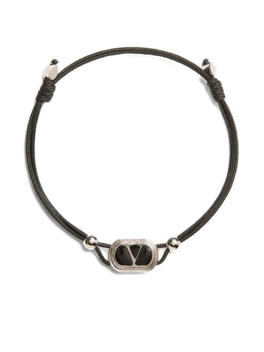 V-logo oval-frame bracelet