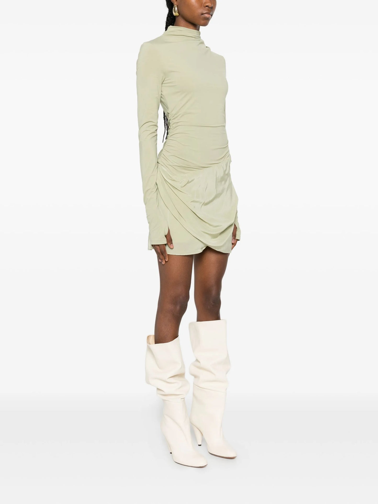 Milesi front-drape mini dress