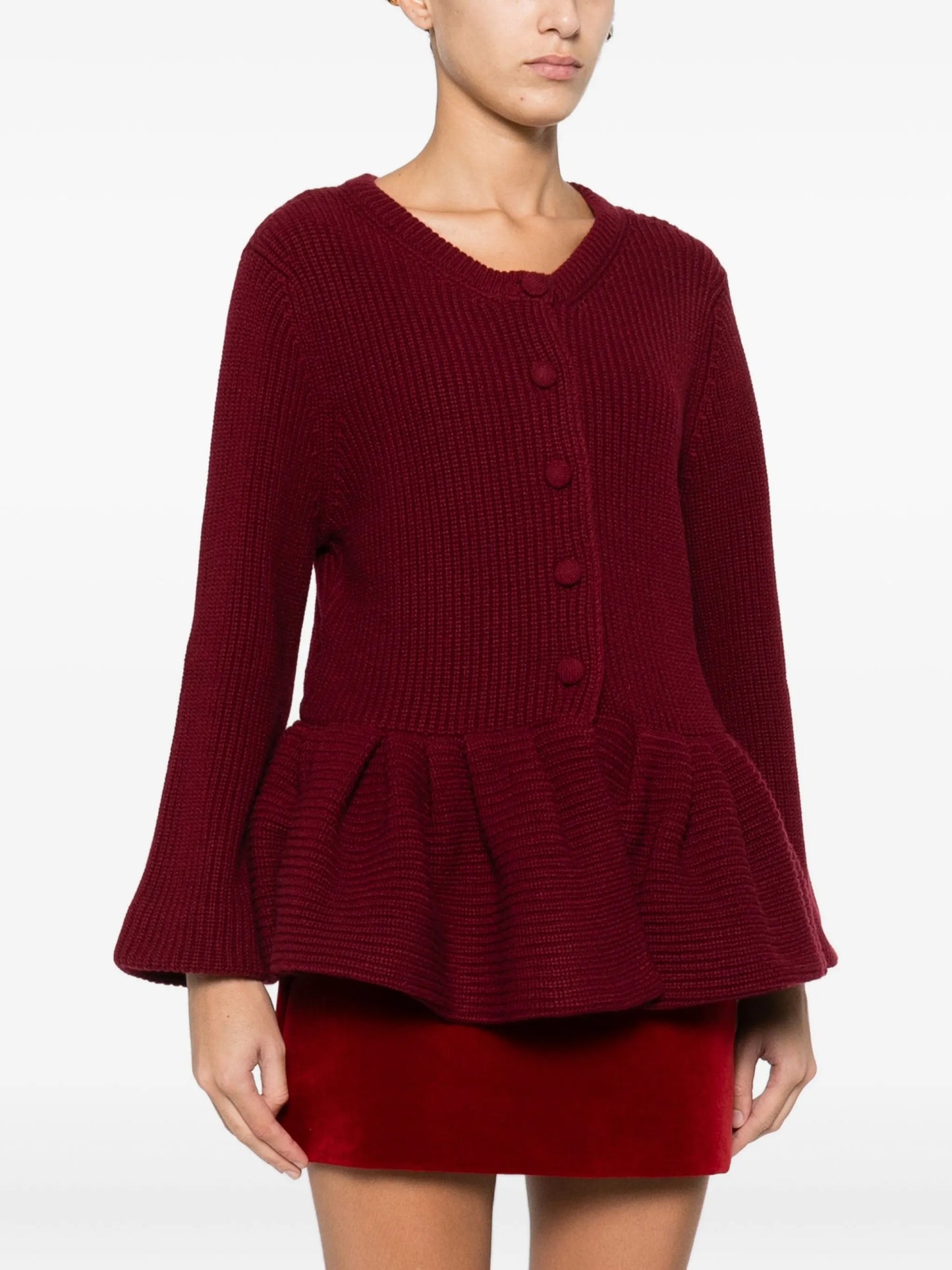 peplum-hem cardigan