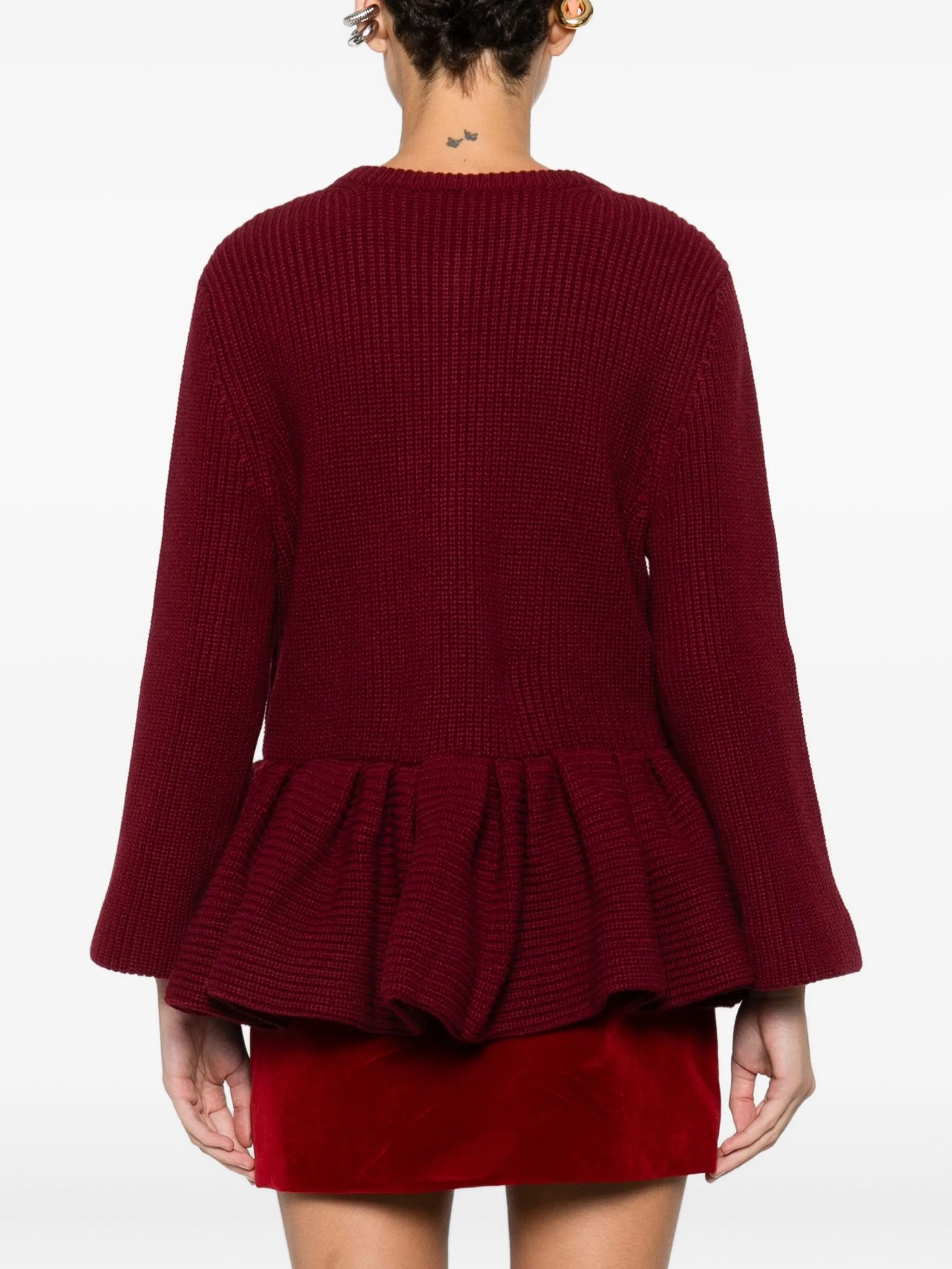 peplum-hem cardigan