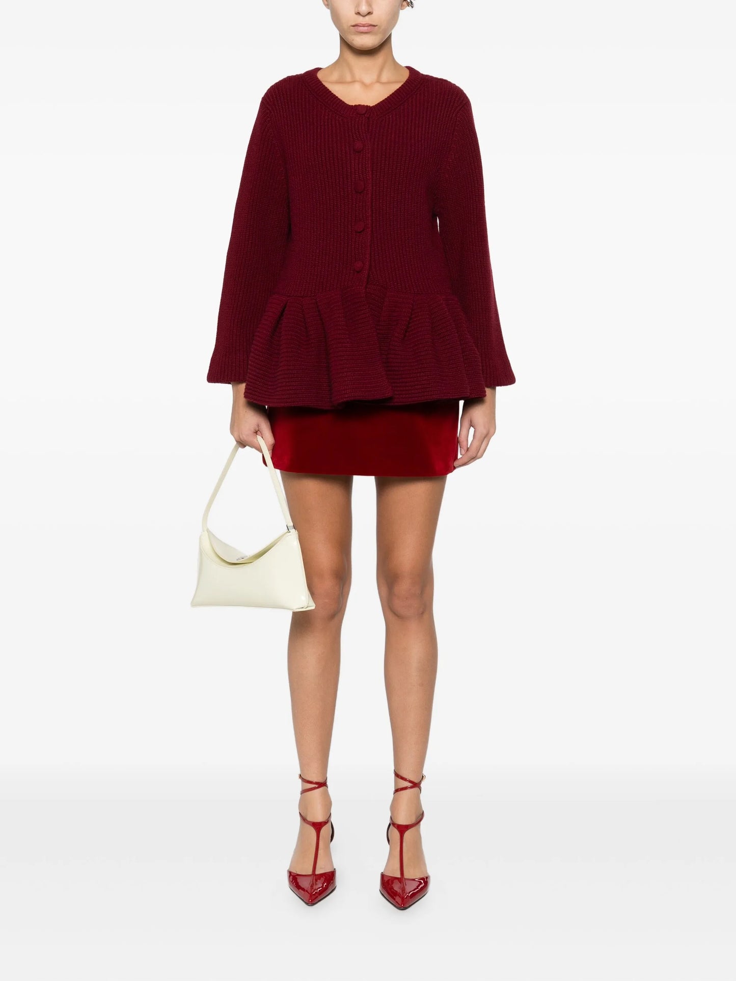 peplum-hem cardigan