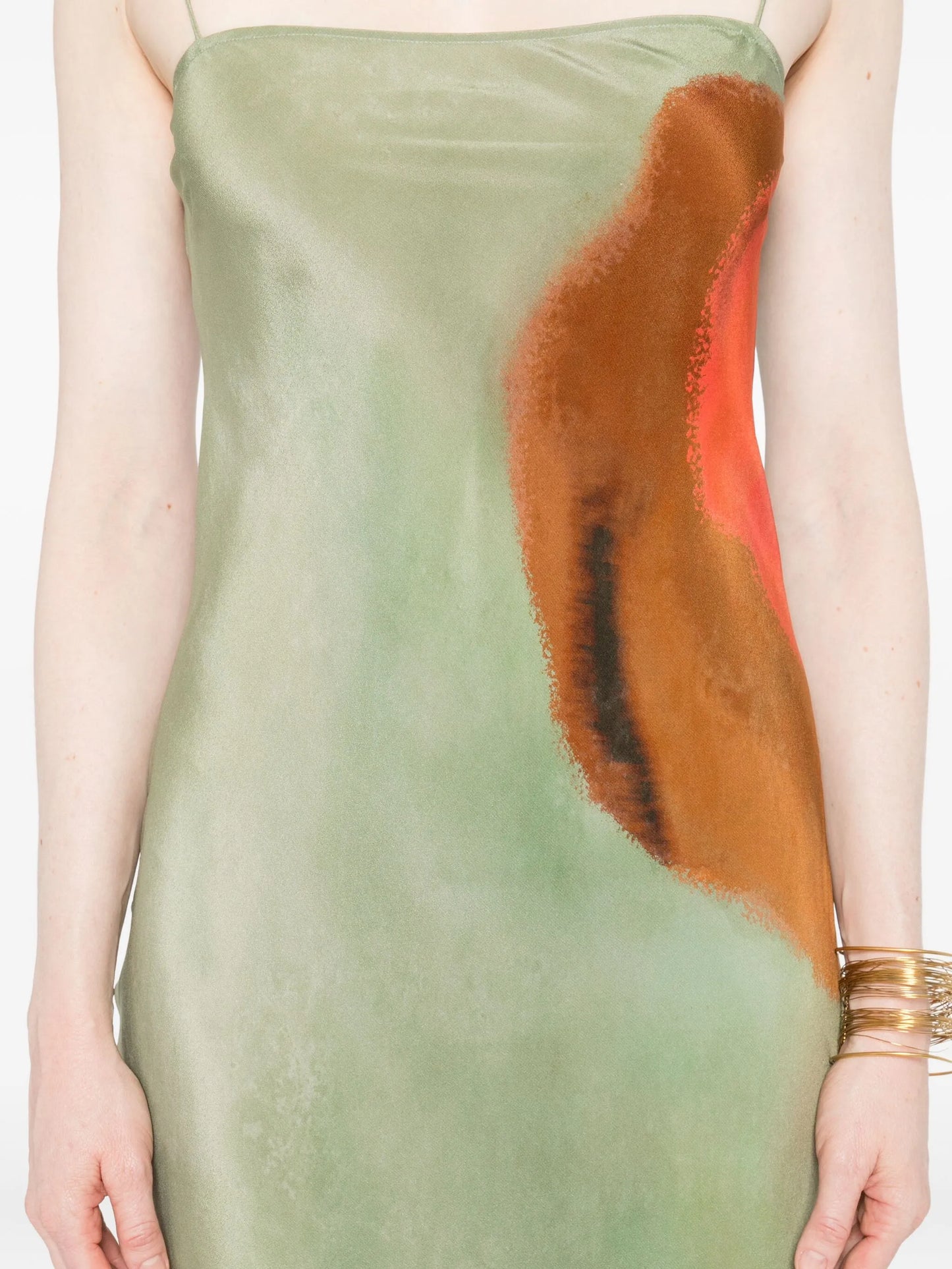 Calle square-neck print maxi dress