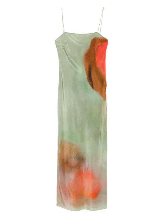 Calle square-neck print maxi dress