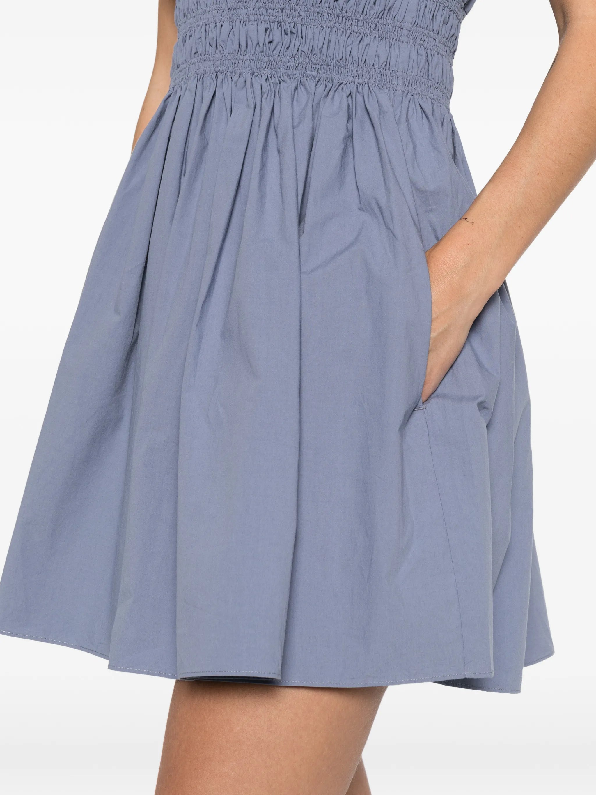 shirred waist mini dress