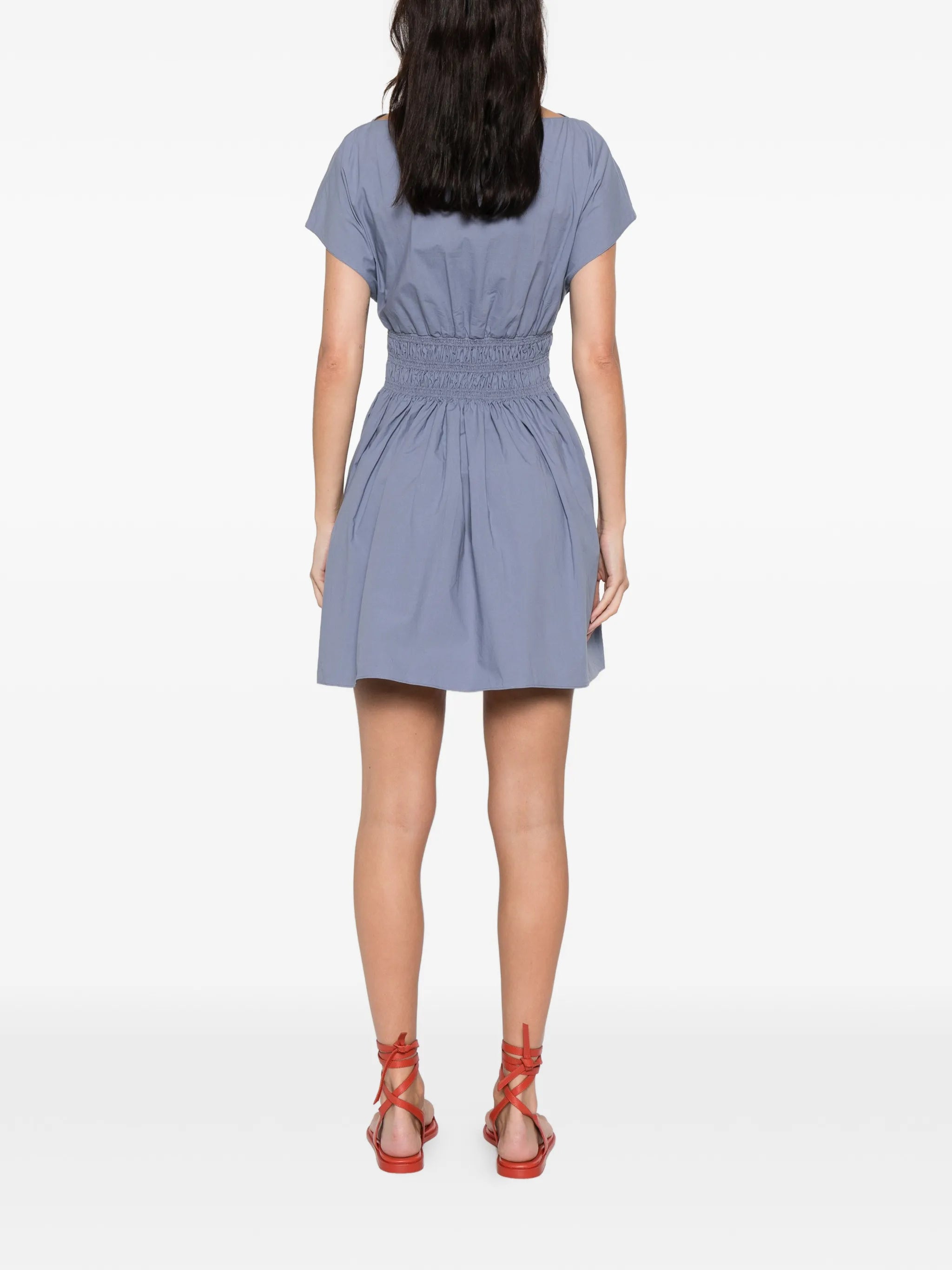 shirred waist mini dress