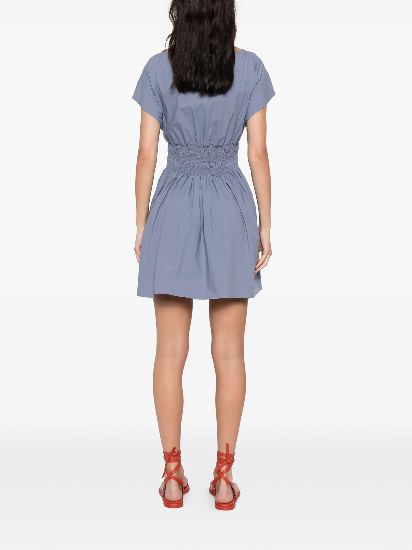 shirred waist mini dress