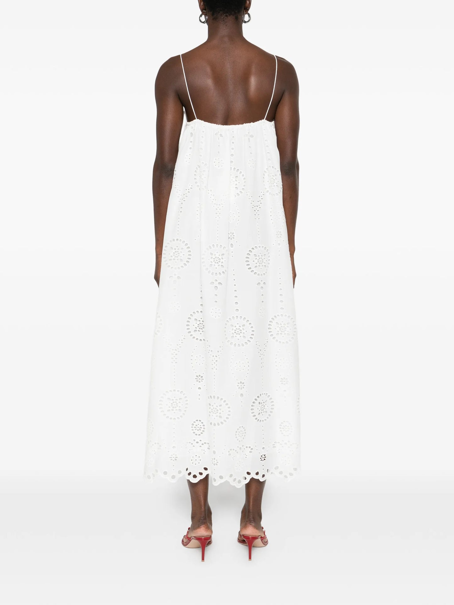 broderie-anglaise midi dress