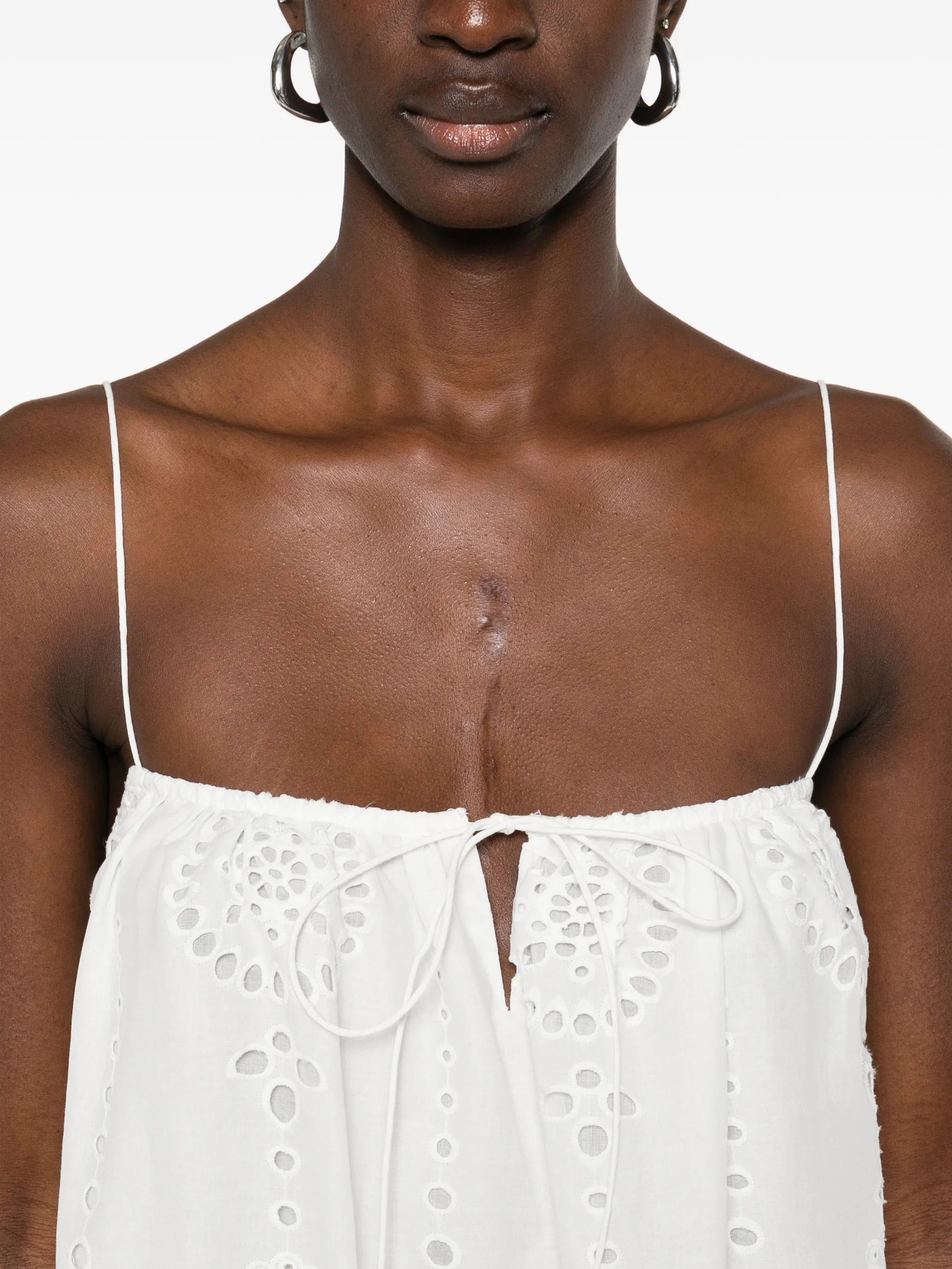 broderie-anglaise midi dress