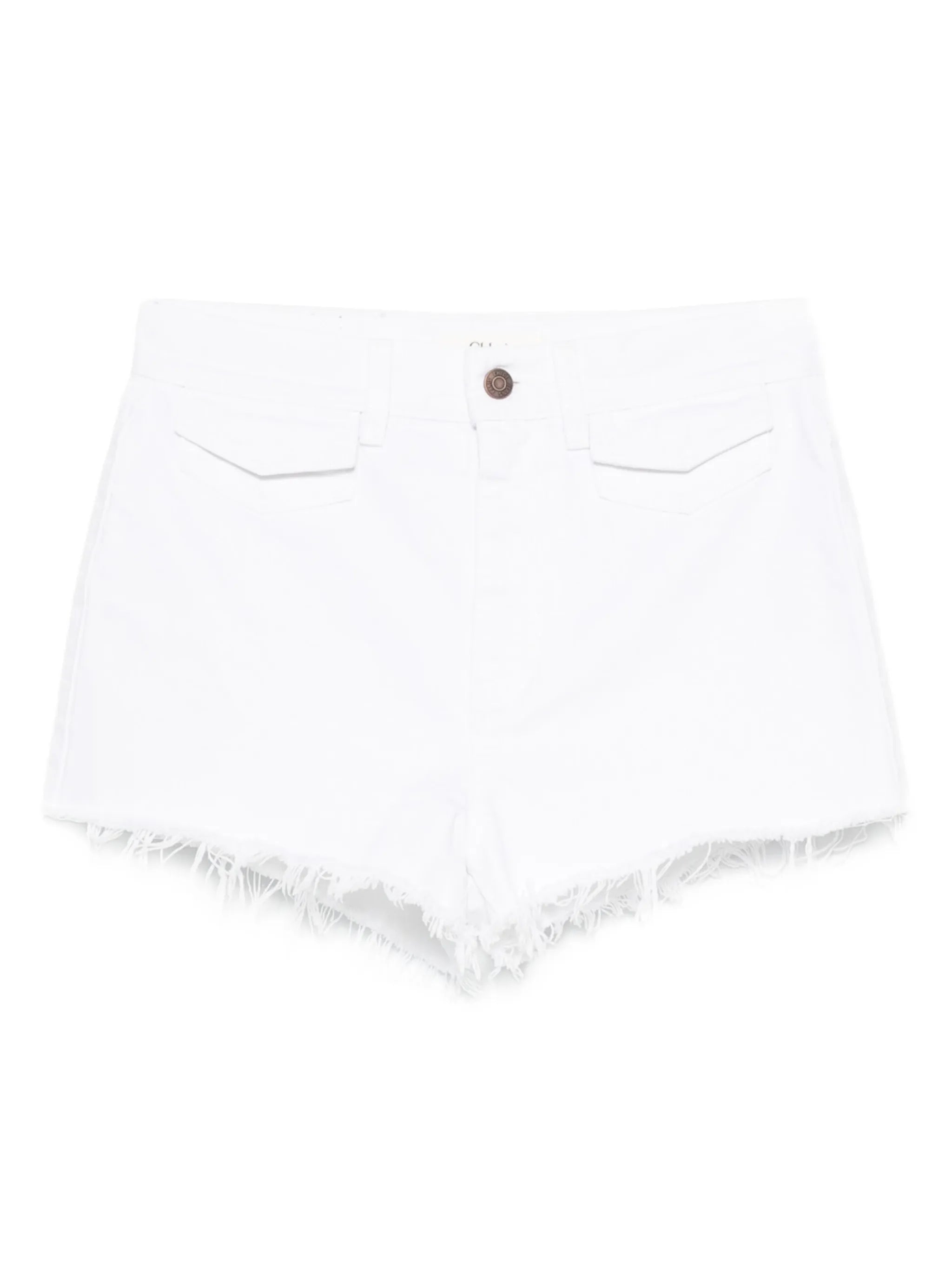 frayed-hem denim shorts
