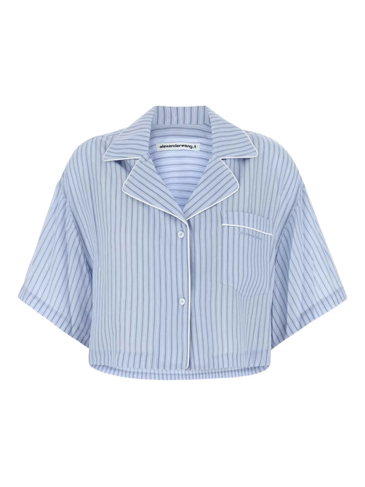 striped short-sleeve shirt