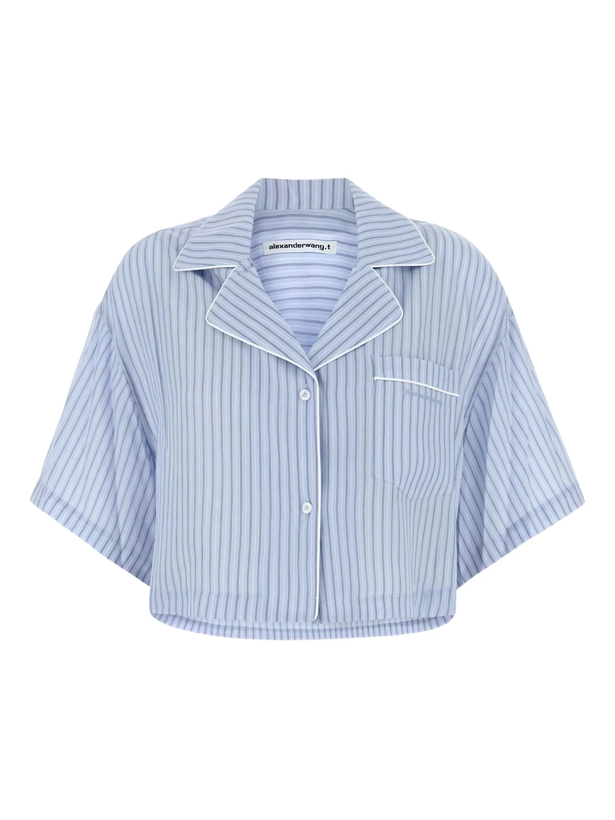 striped short-sleeve shirt