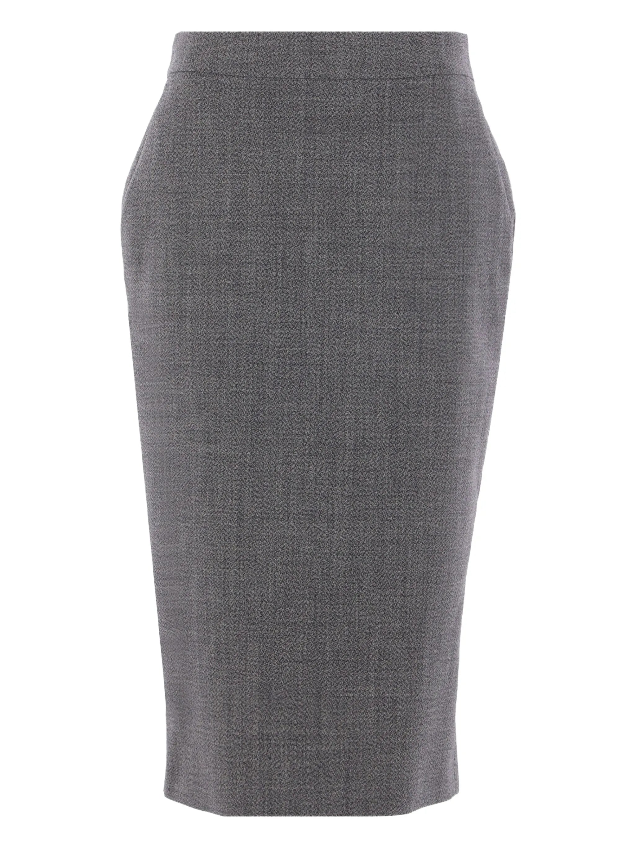 button-front wool skirt