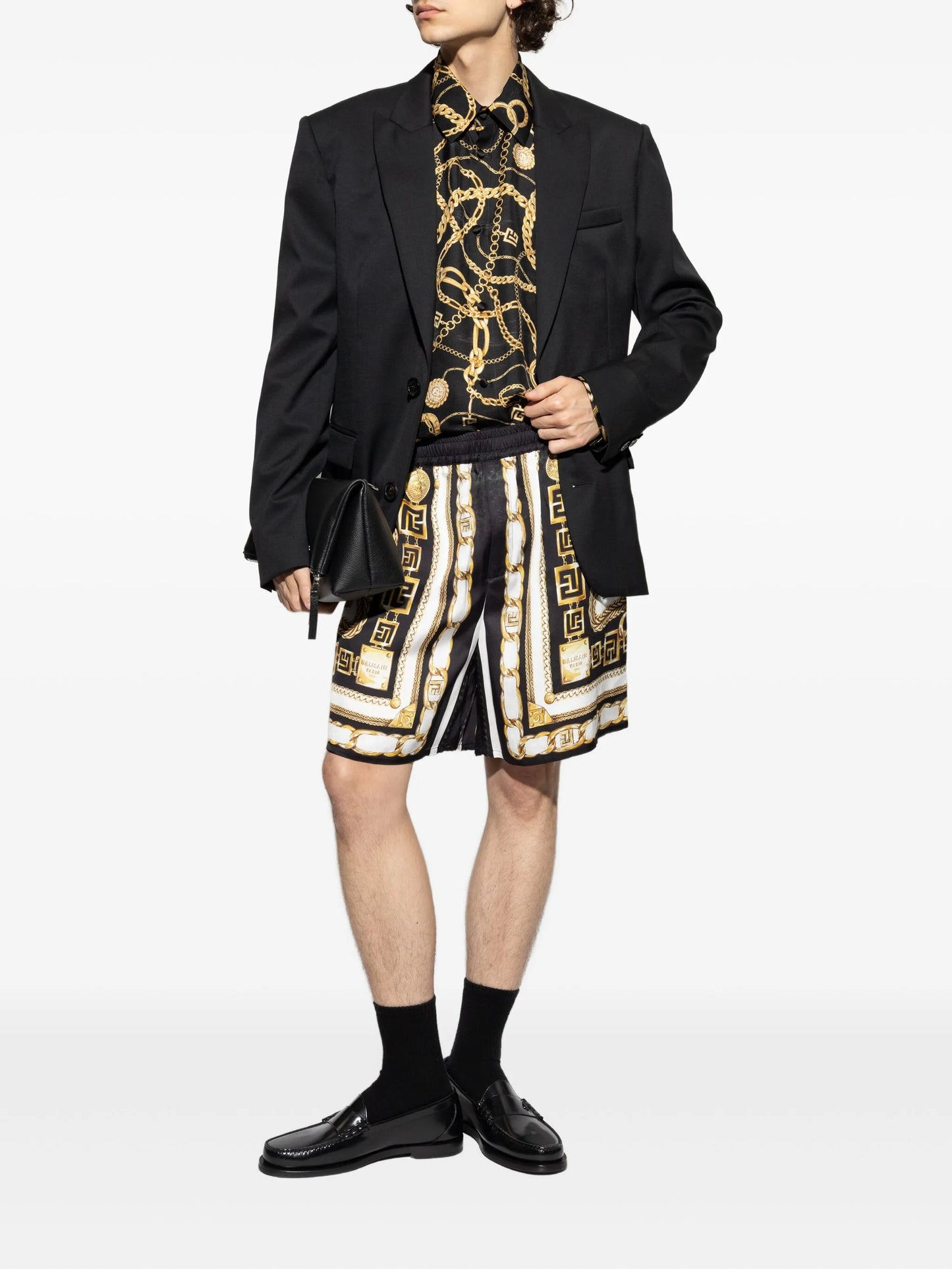 chain-print shorts