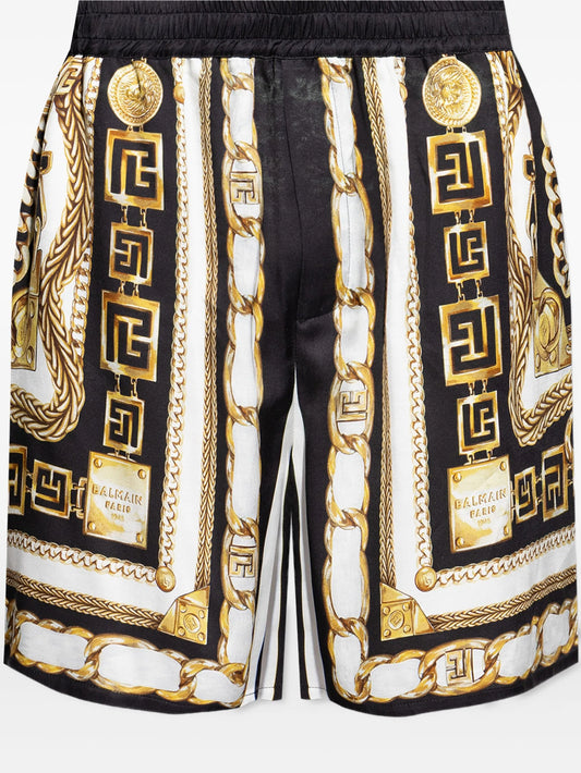 chain-print shorts
